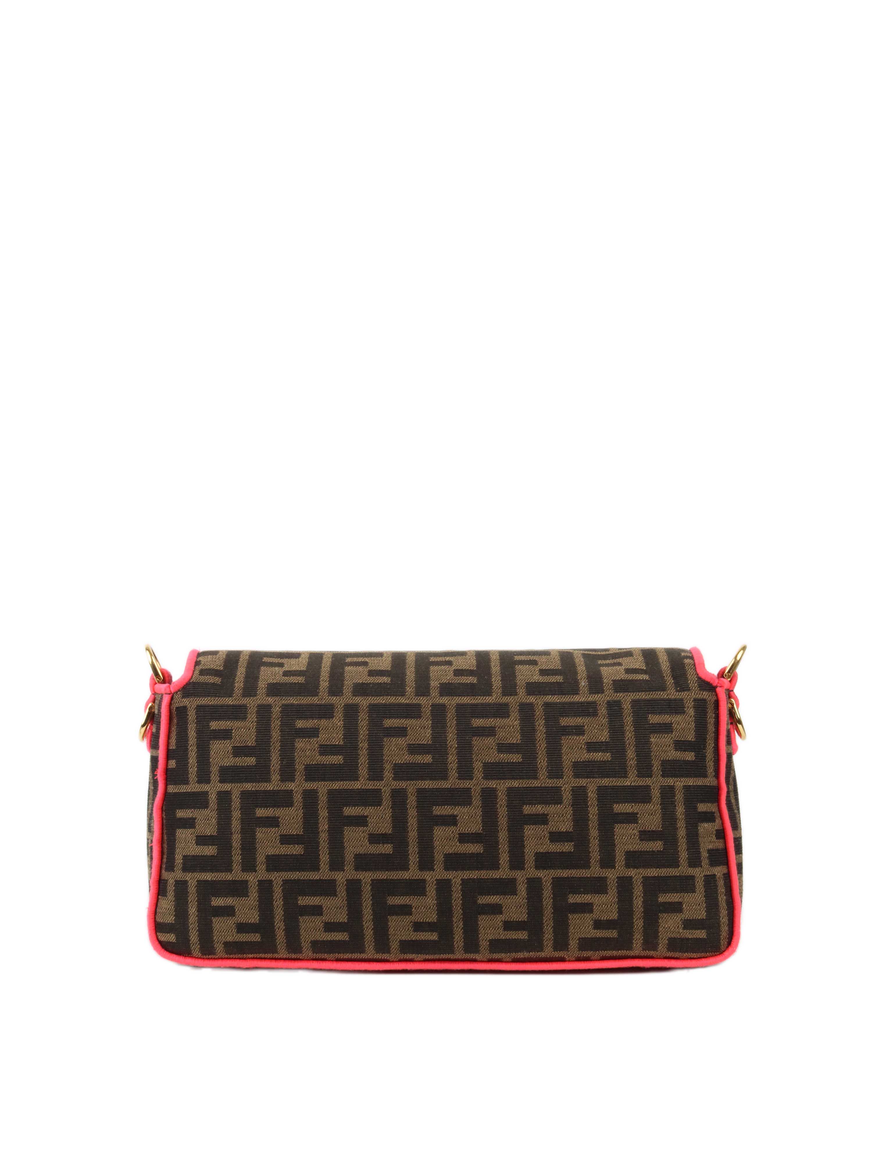 Fendi Baguette Jacquard FF Fabric Bag.