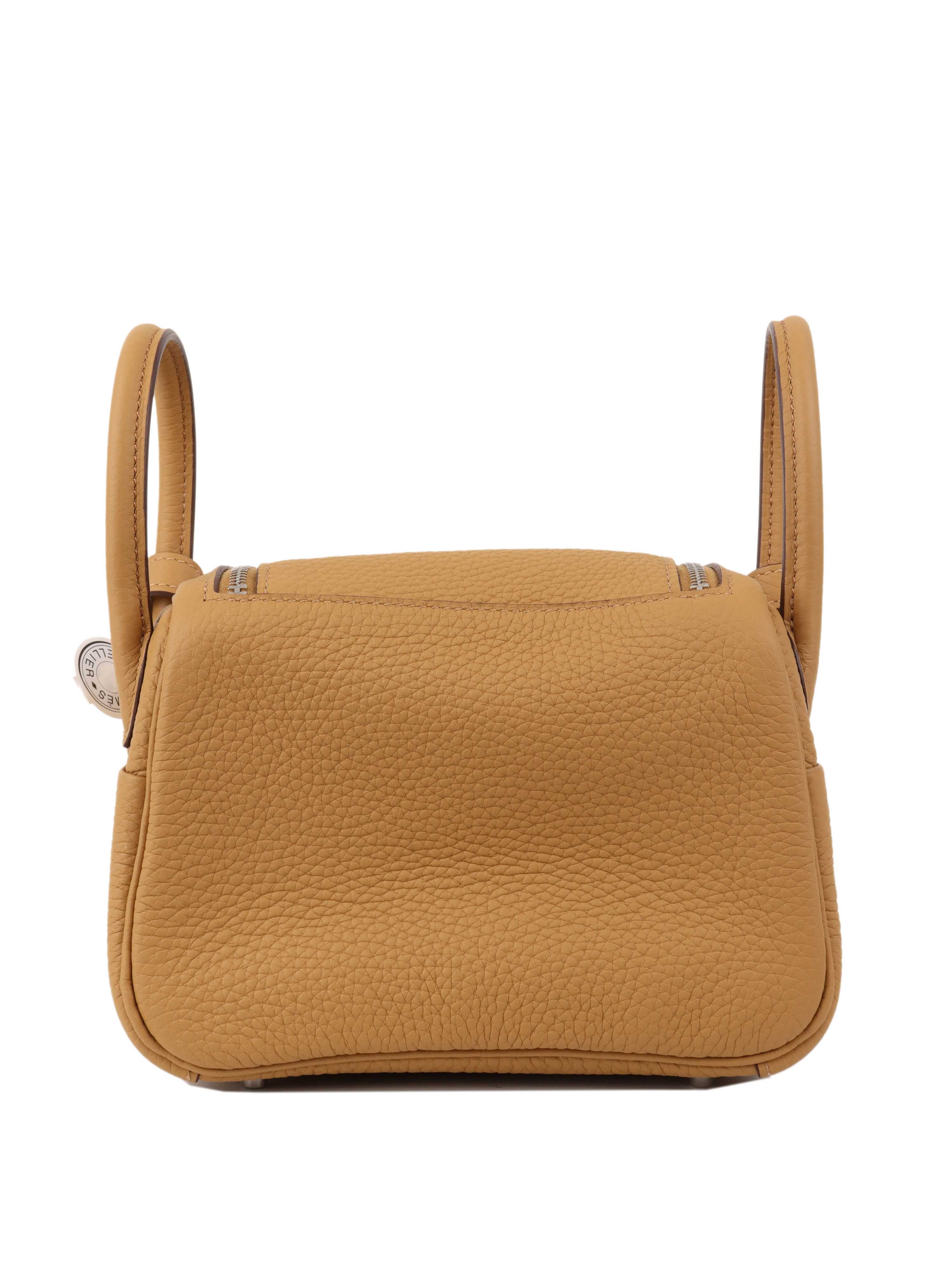 Hermes Mini Lindy Biscuit PHW.