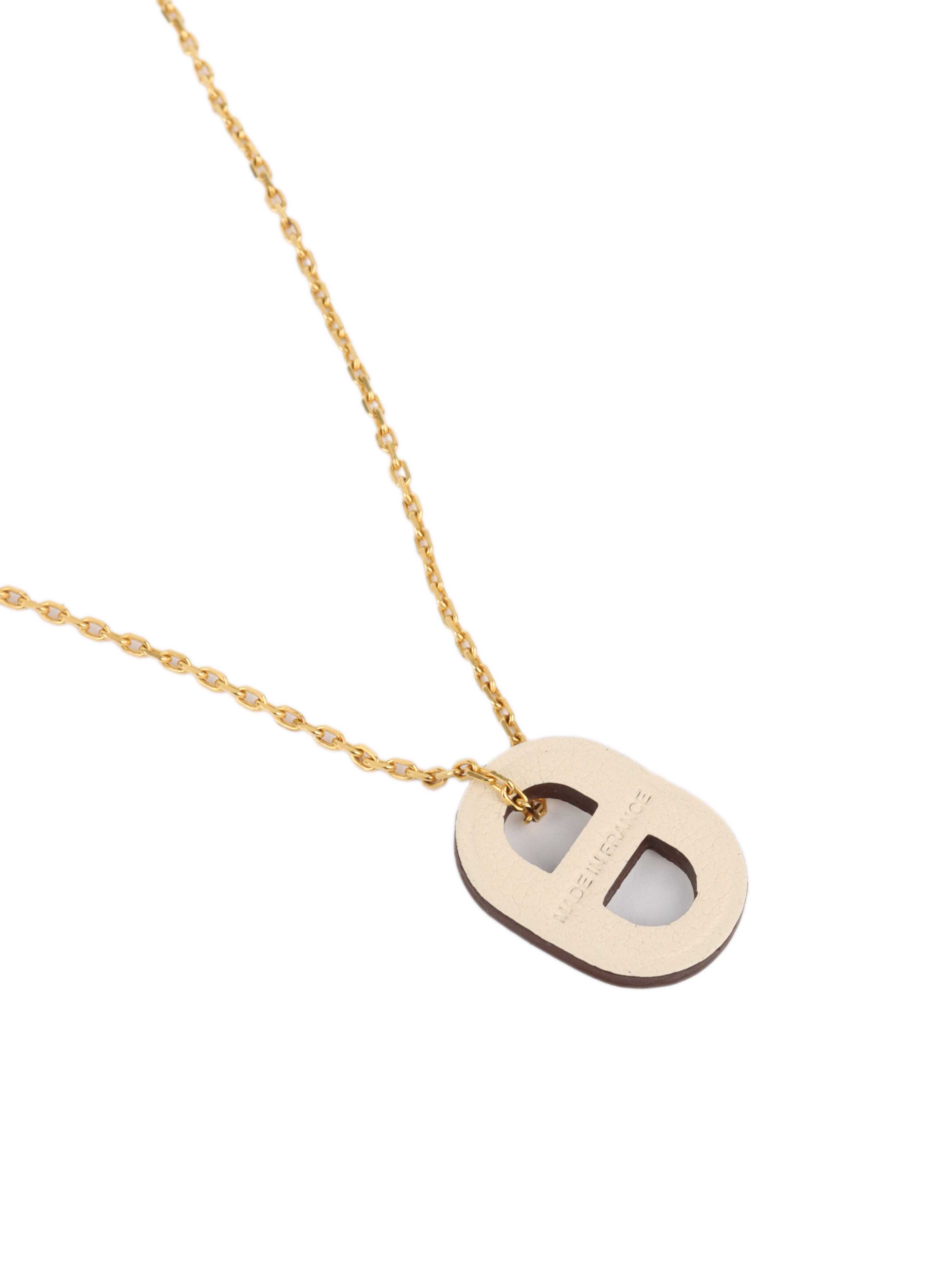 Hermes Gold and White O'Maillon Pendant Necklace