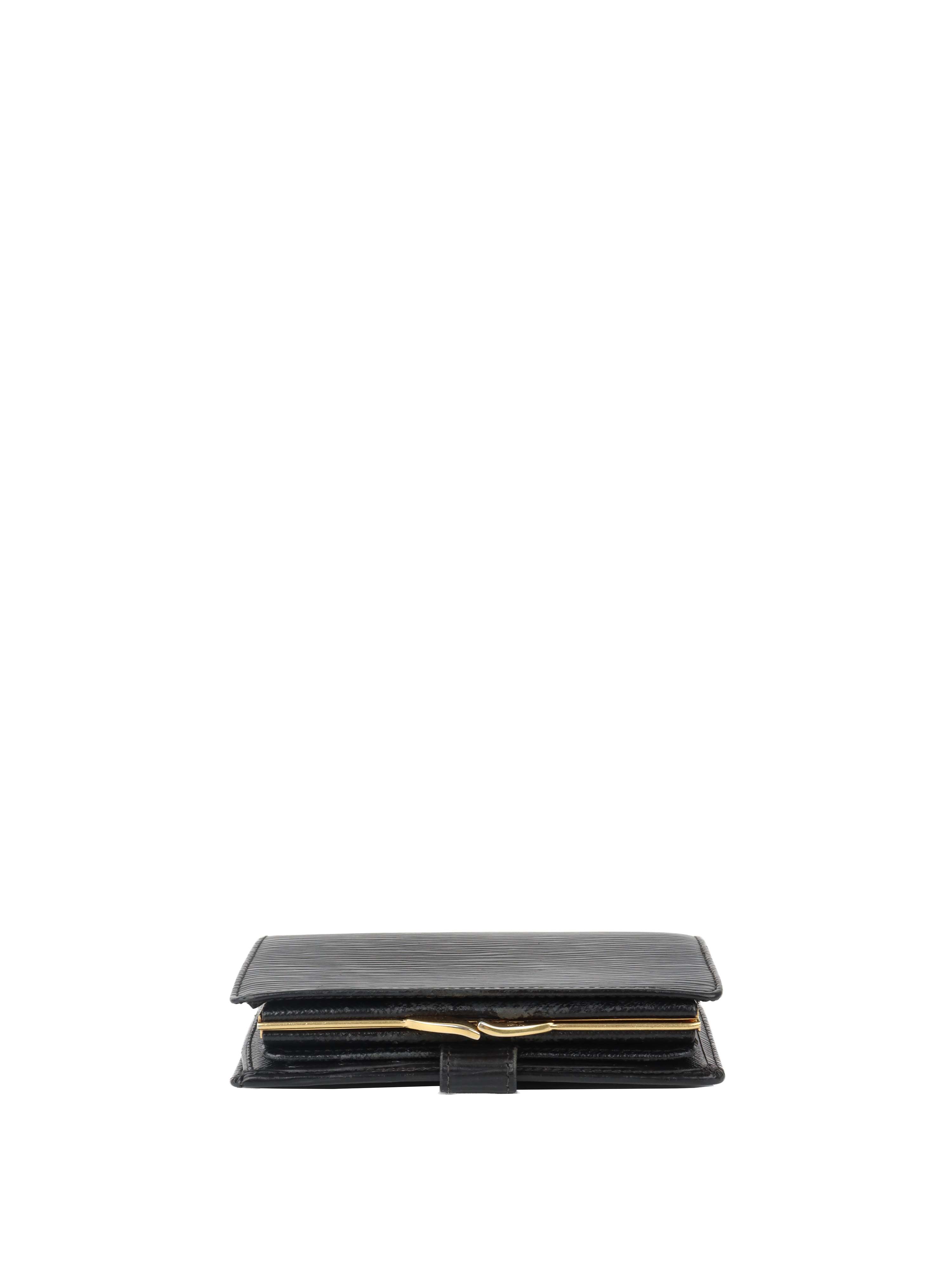 Louis Vuitton Black Epi Leather Short Wallet