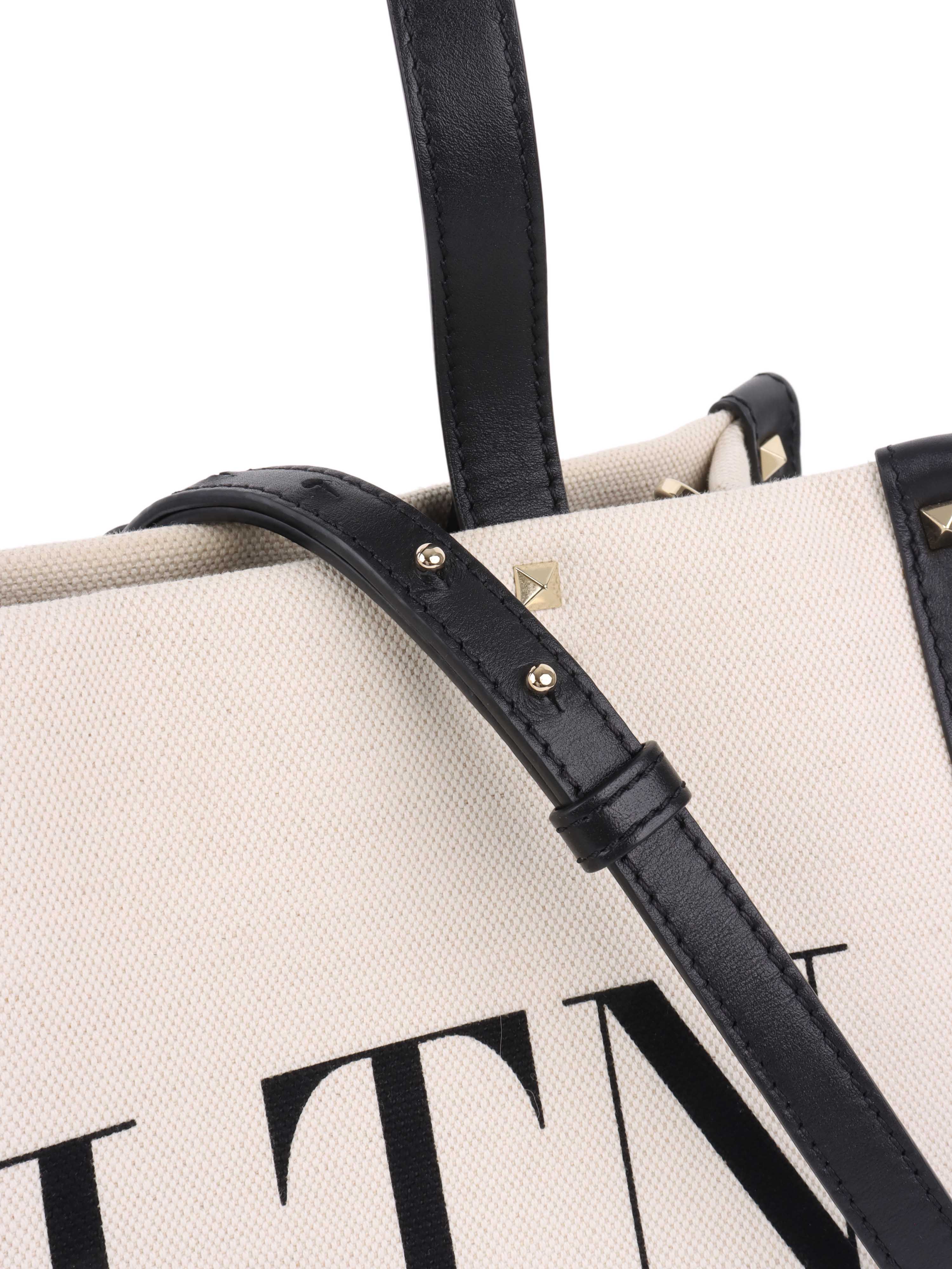 Valentino VLTN Ivory Canvas Tote.