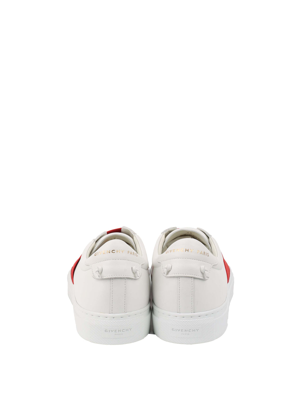 Givenchy White & Red Urban Street Low Logo Elastic Sneaker.