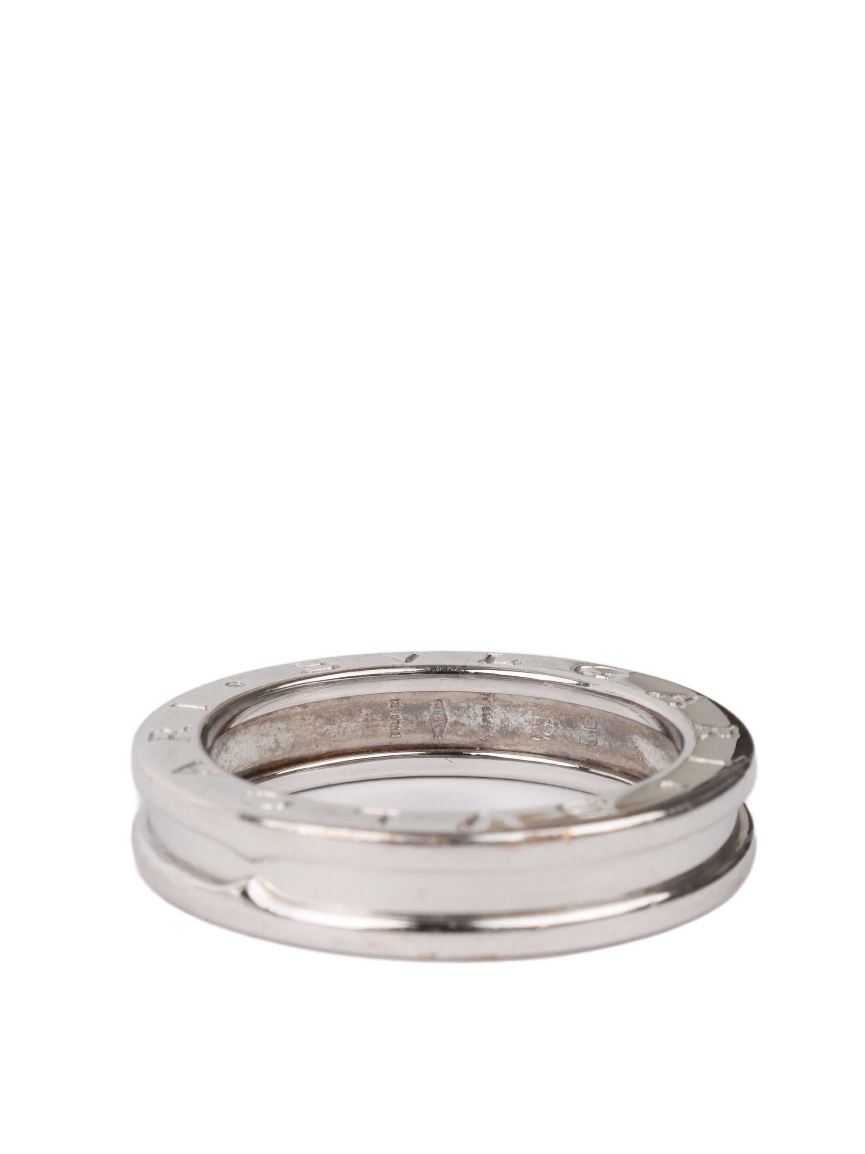 Bvlgari B Zero1 One Band Ring 18k White Gold.