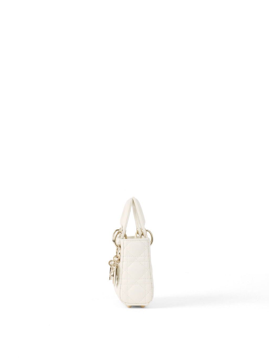 Dior White Micro Lady Dior Bag.
