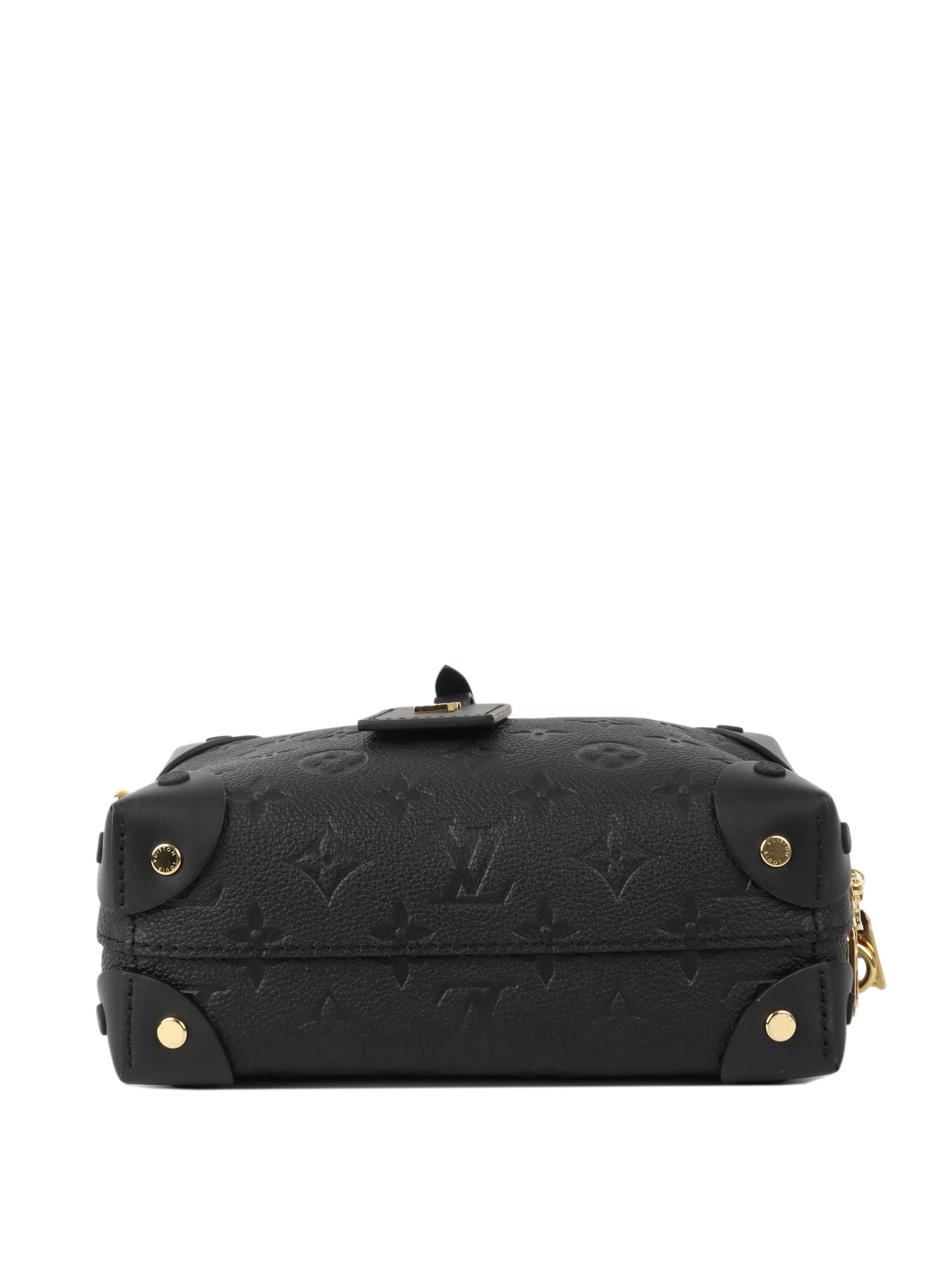 Louis Vuitton Black Monogram Empreinte Petite Malle Souple Bag.