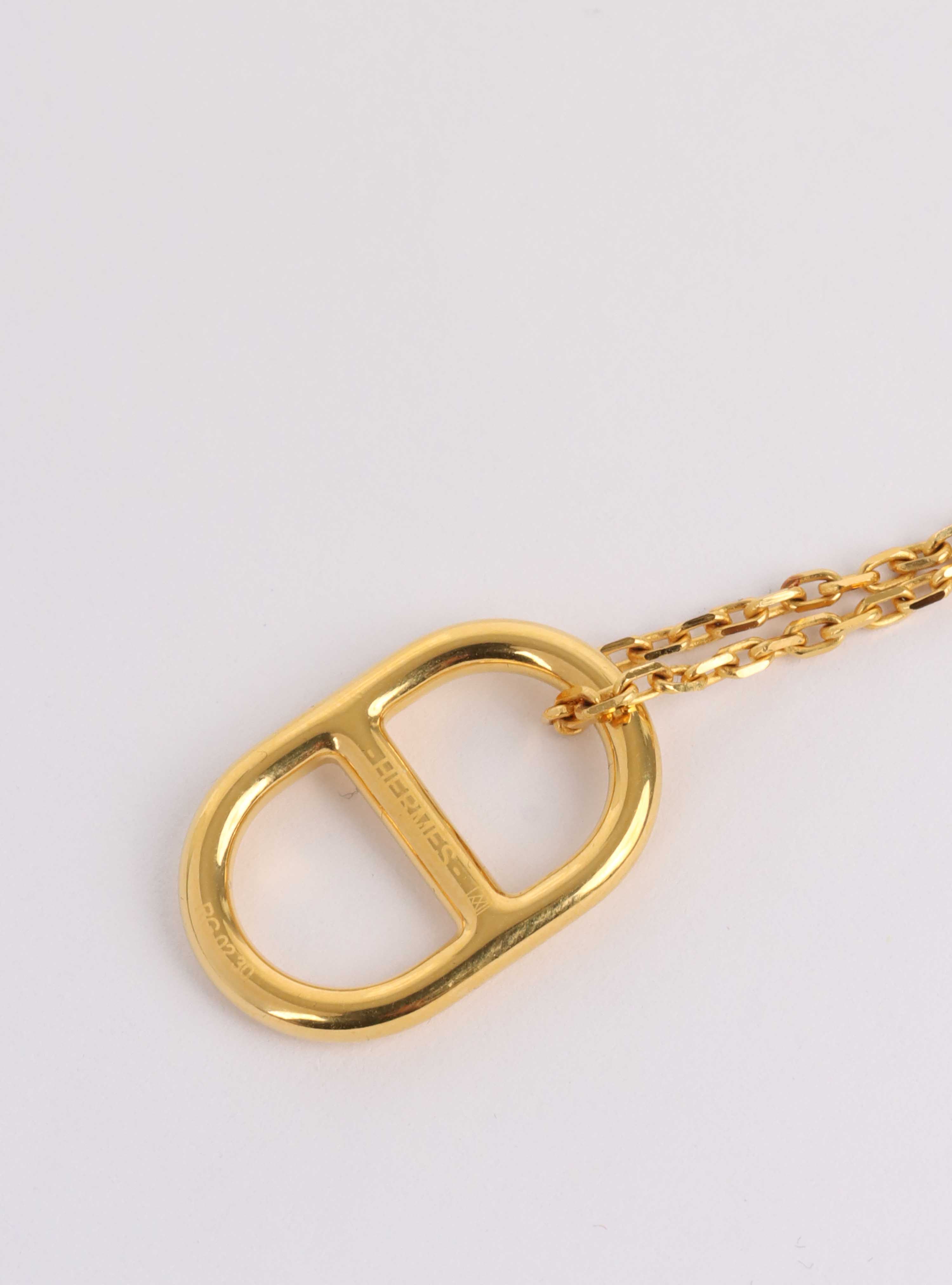 Hermes Gold and White O'Maillon Pendant Necklace