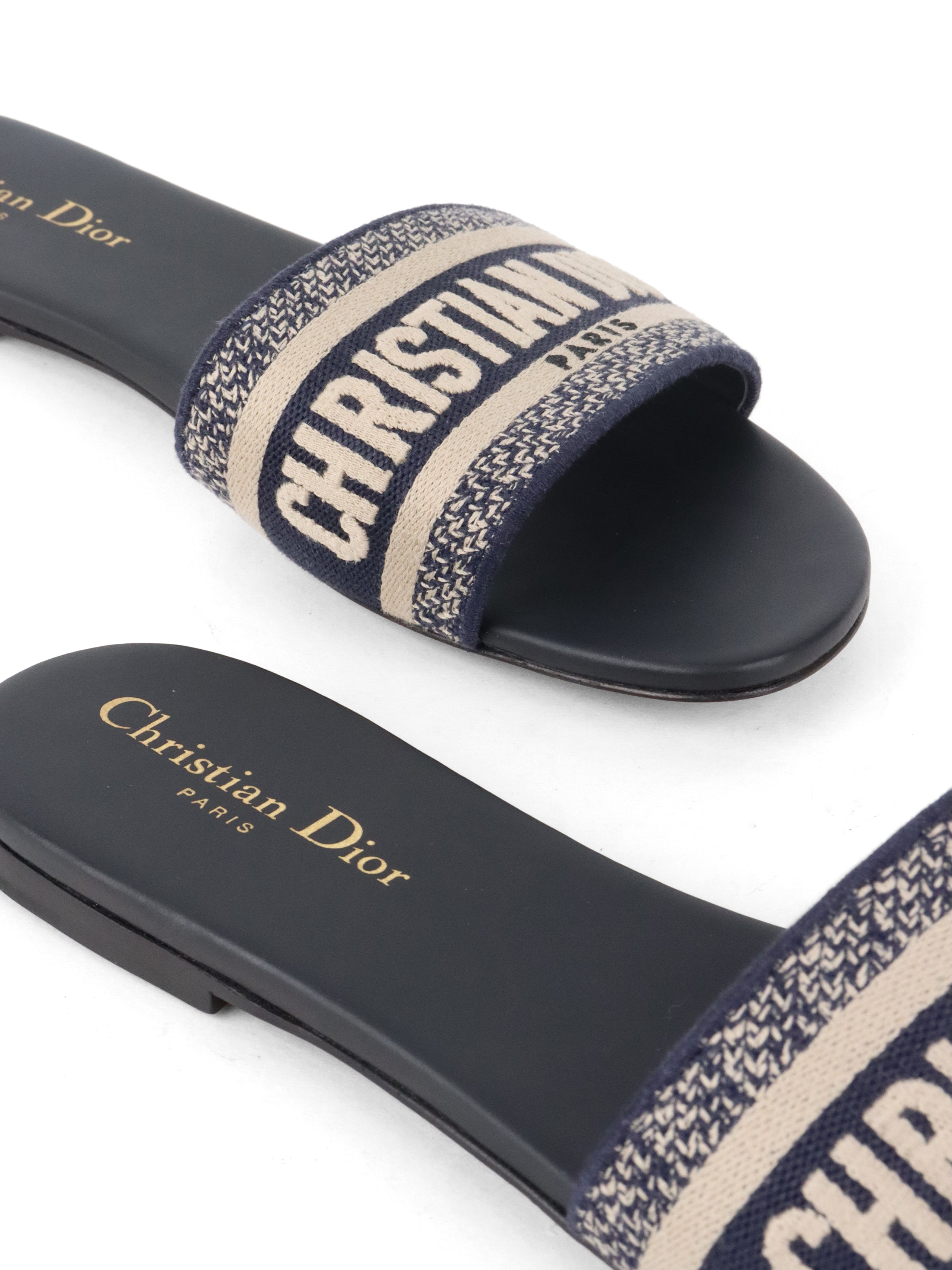 Dior Deep Blue Dway Slides Size 40