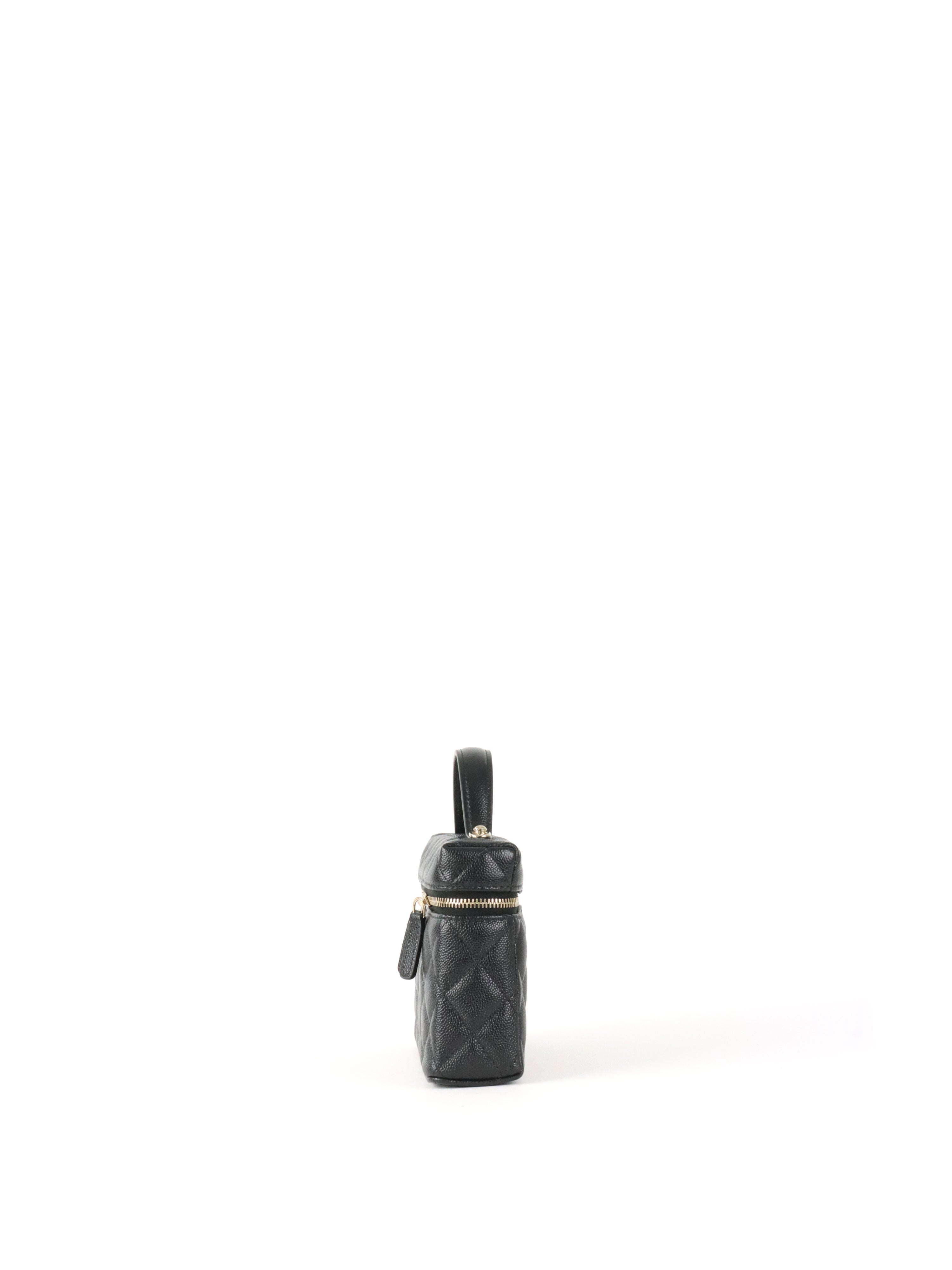 Chanel Black Caviar Classic Vanity With Chain
