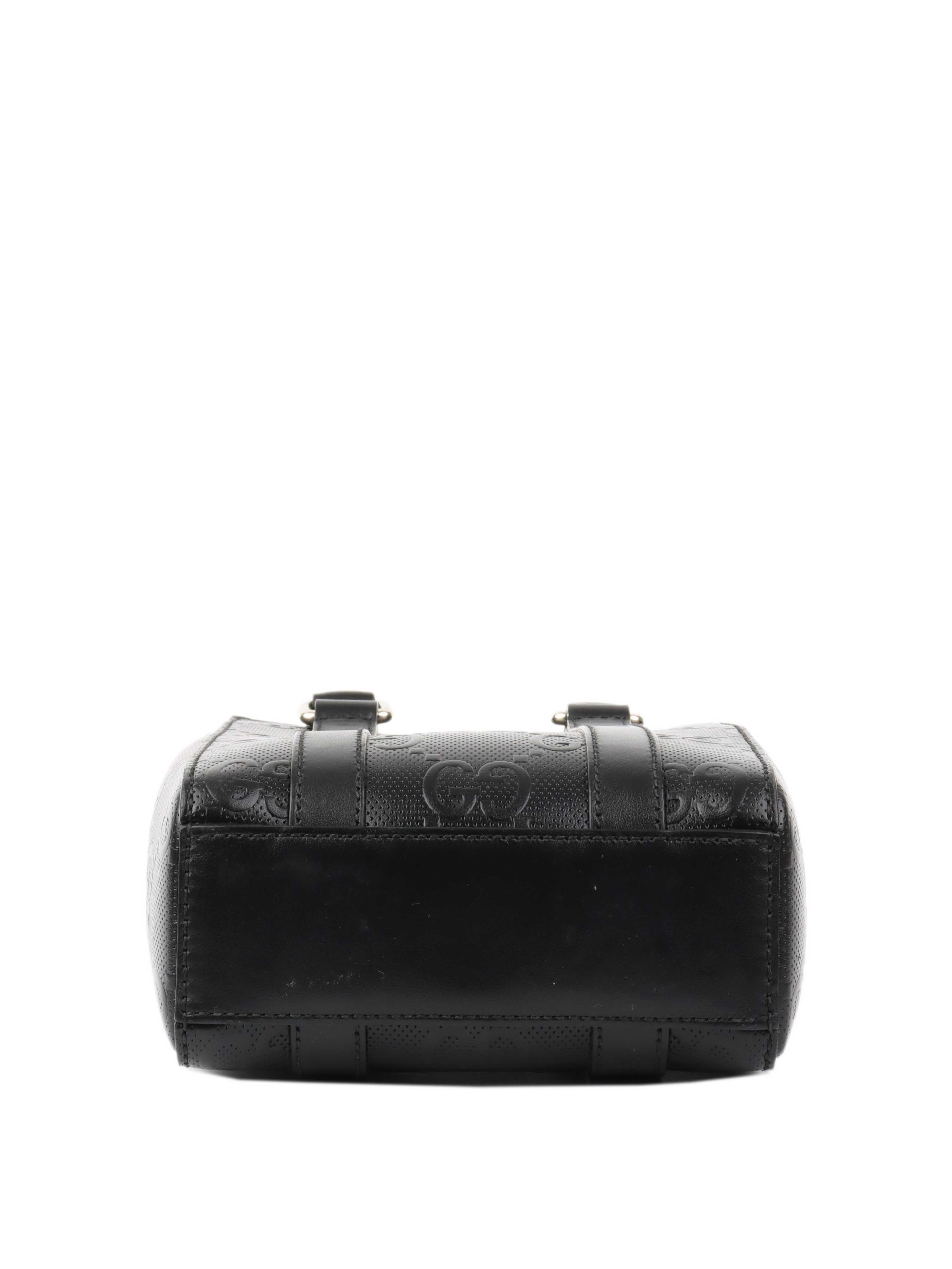 Gucci Black Monogram Satchel Bag.