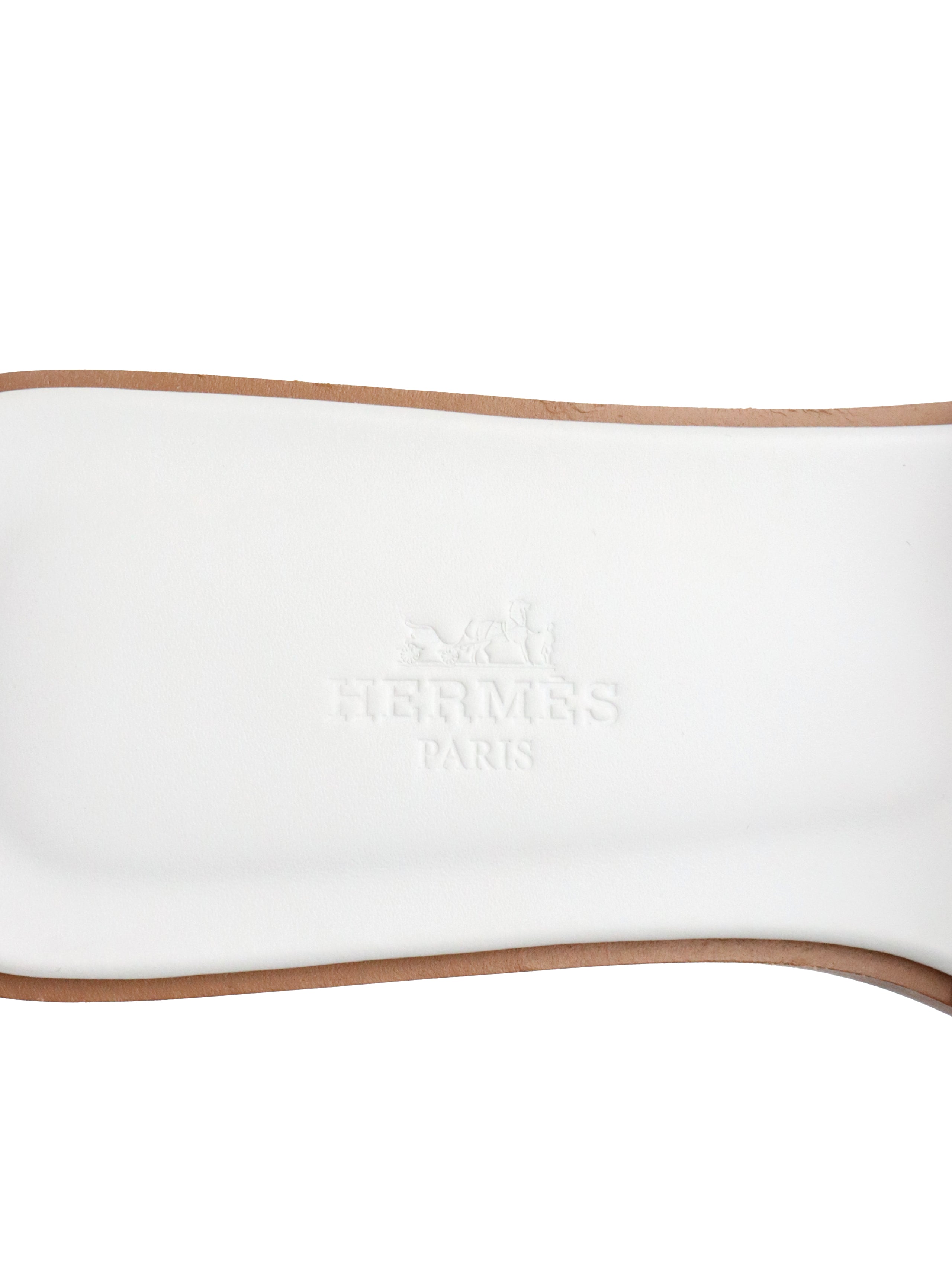 Hermes Oran Sandals White Size 37