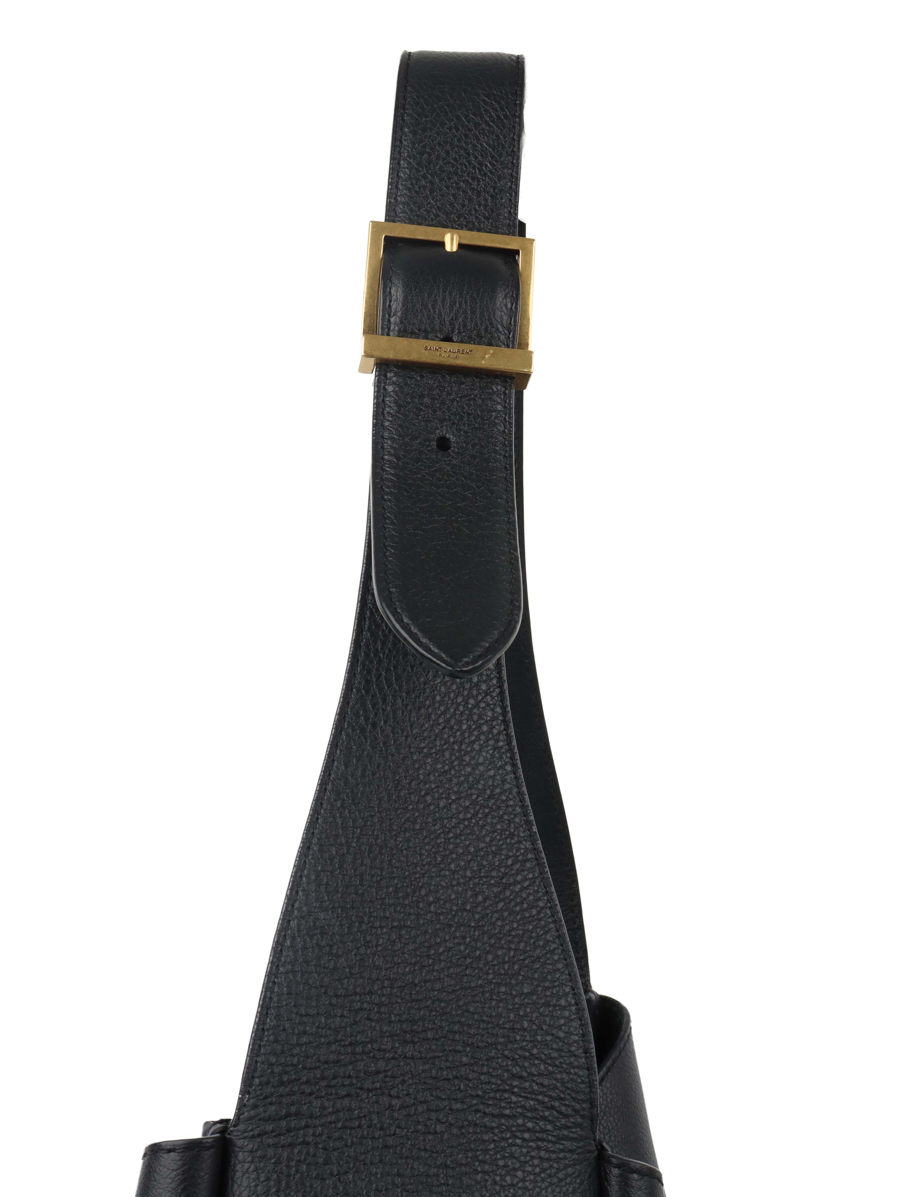 Saint Laurent Large Black LE 5 À 7 Supple Hobo Bag