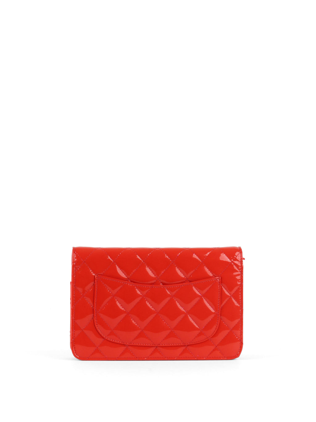 Chanel Red Patent Wallet on Chain SHW