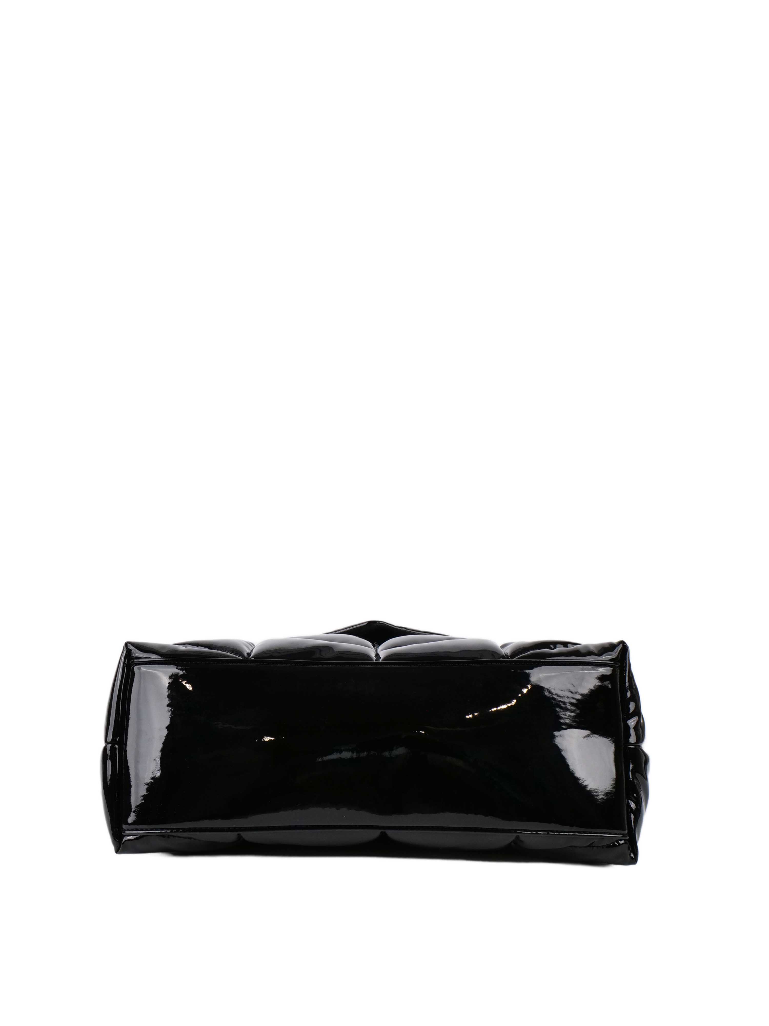 Saint Laurent Medium Black Patent Puffer Bag SHW.