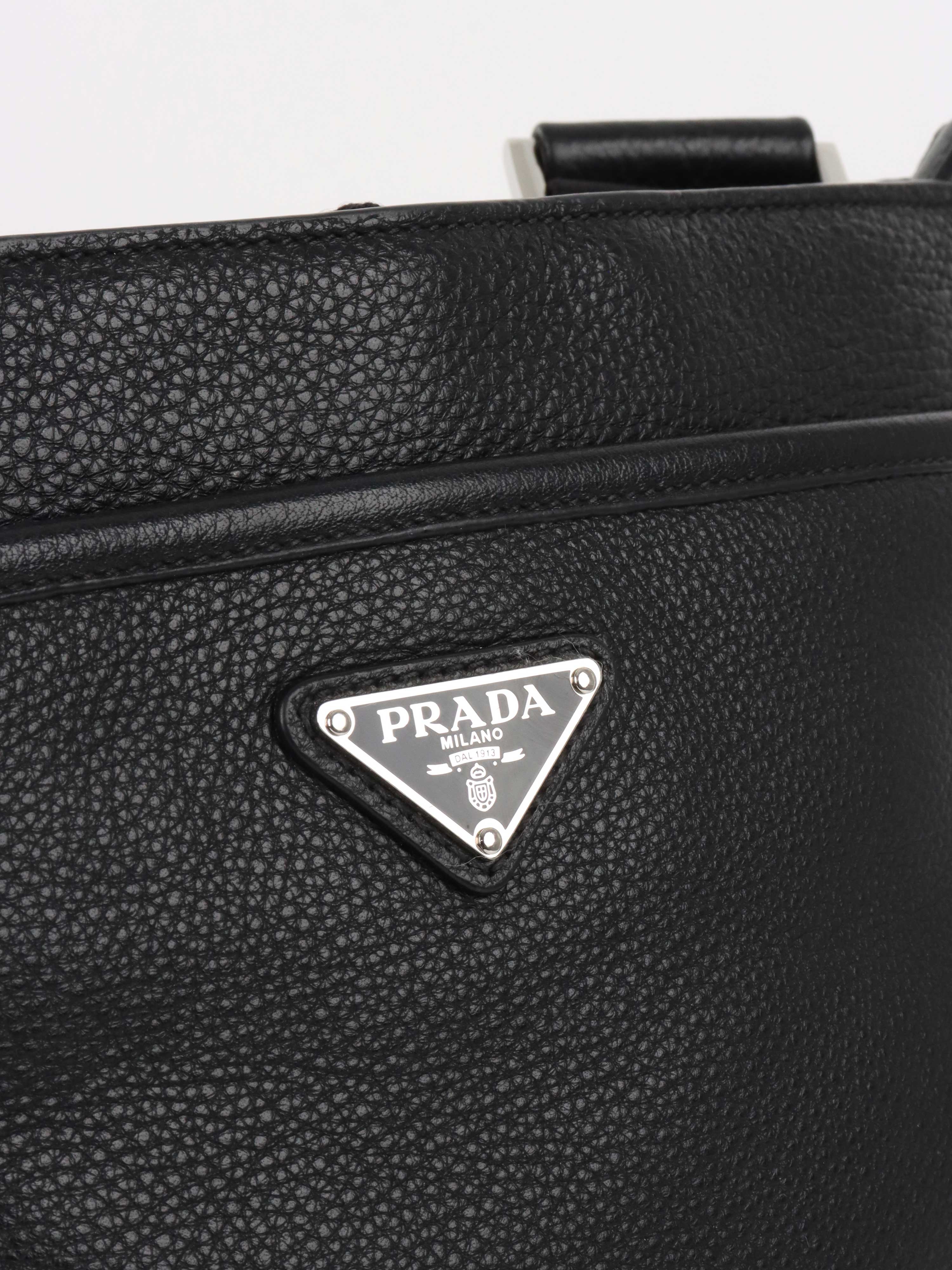 Prada Black Leather Messenger Bag