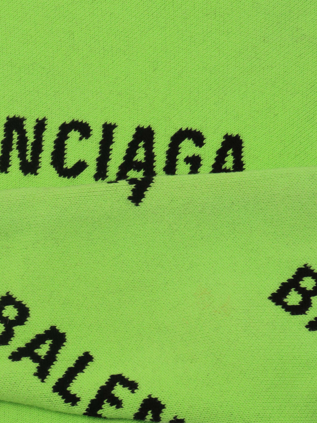 Balenciaga Green & Black Wool Logo Sweater.
