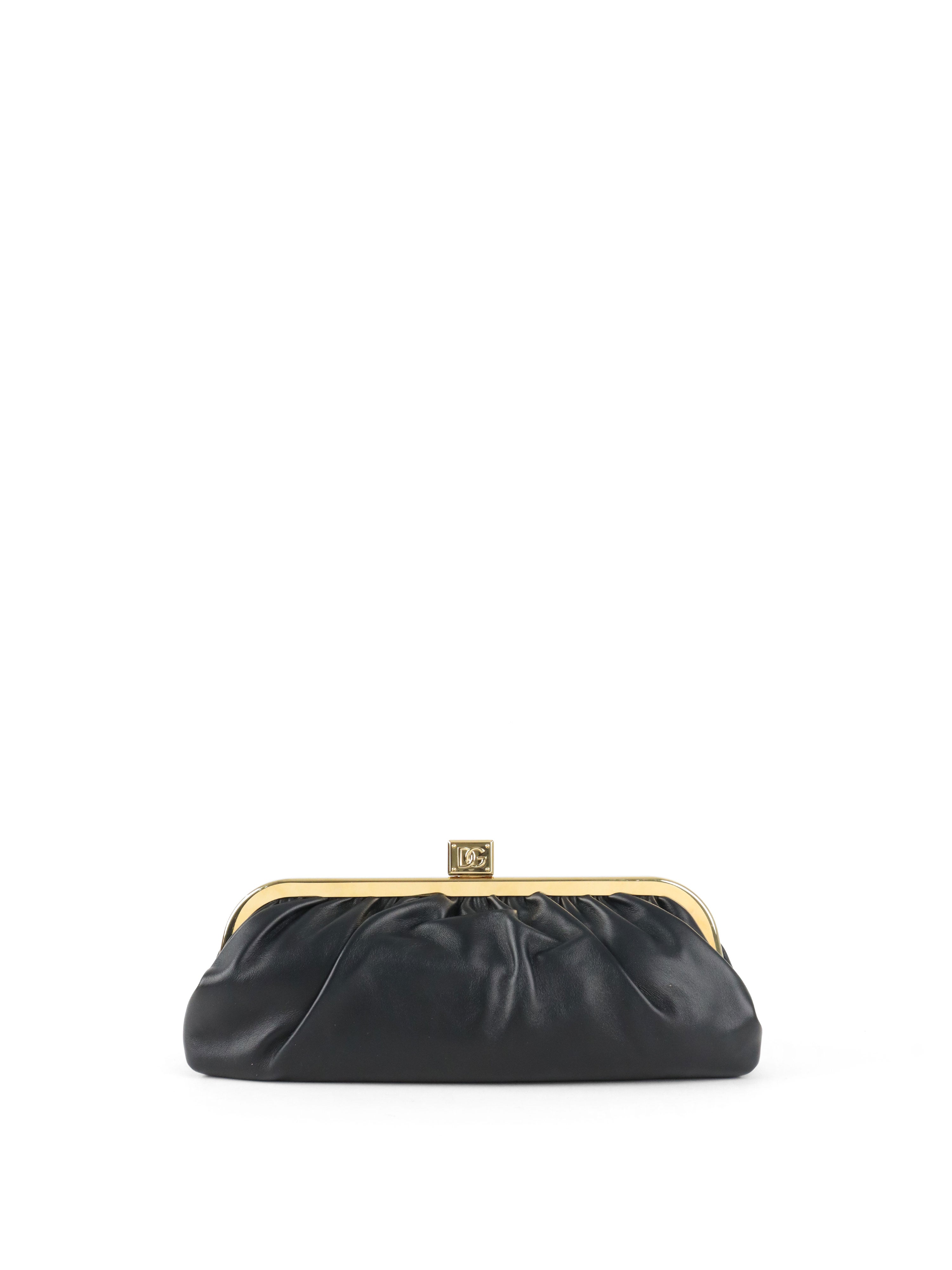 Dolce & Gabana Black Maria Nappa Leather Clutch GHW