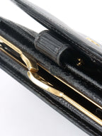 Louis Vuitton Black Epi Leather Short Wallet.
