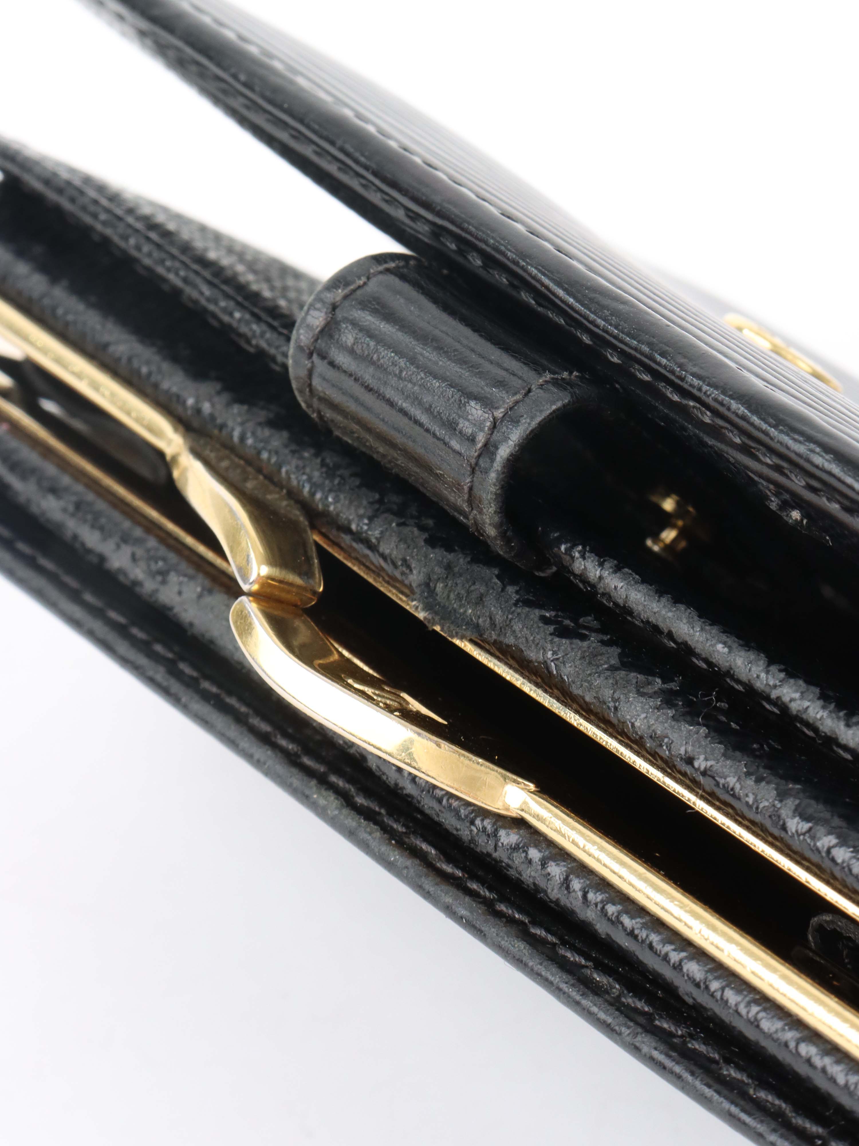 Louis Vuitton Black Epi Leather Short Wallet.