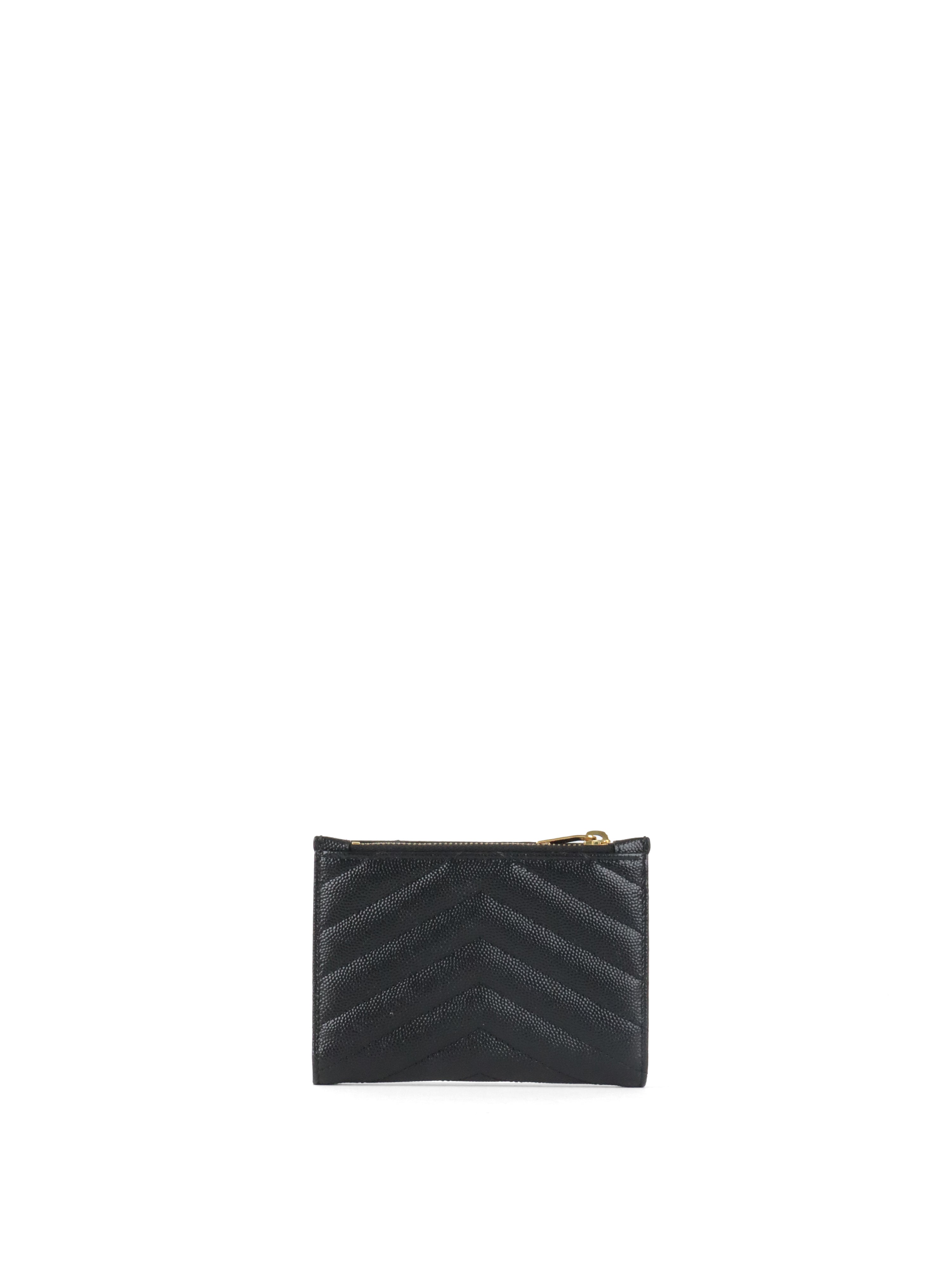 Saint Laurent Black Zipped Leather Wallet