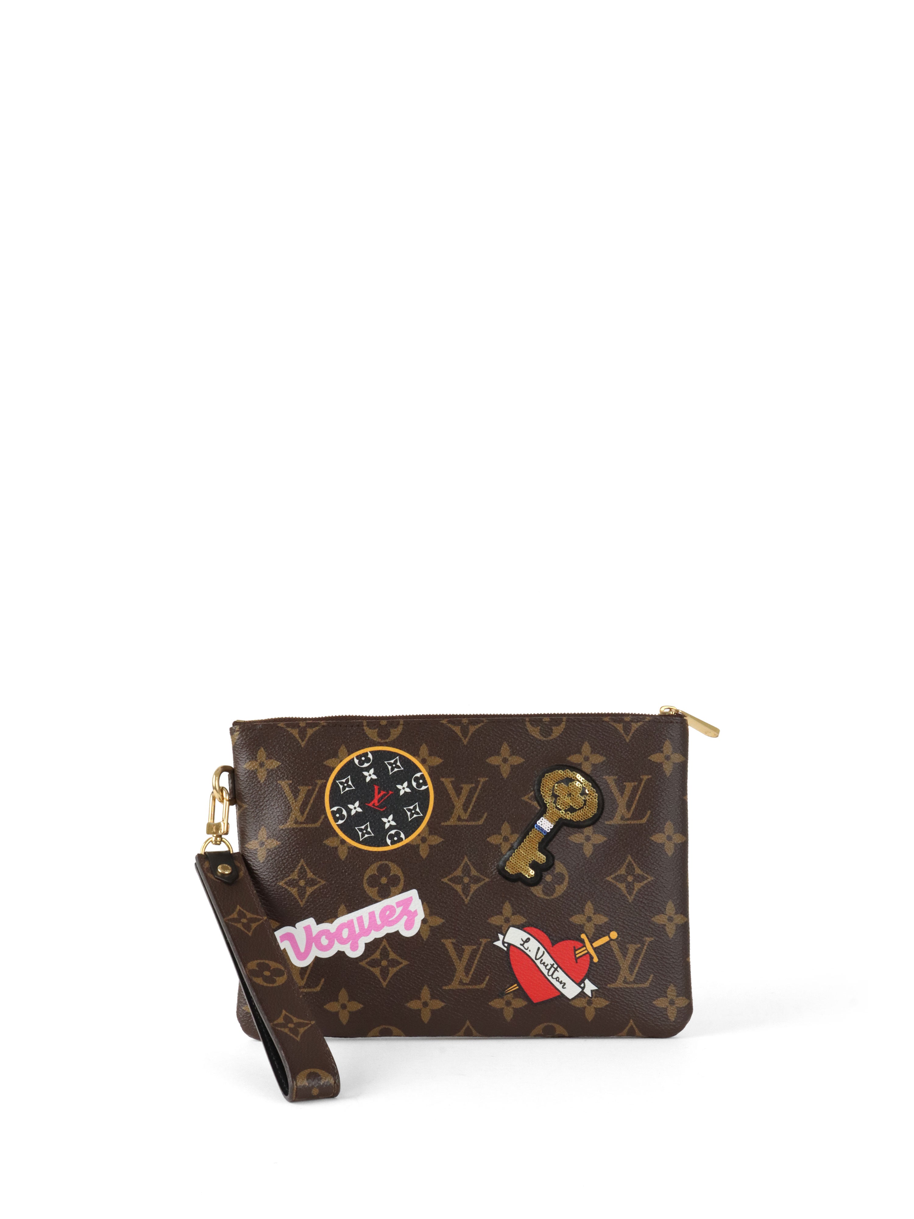 Louis Vuitton Limited Edition Monogram Patches City Pouch Bag.