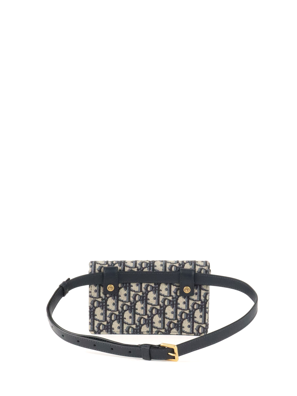 Dior Navy Oblique Saddle Belt Bag