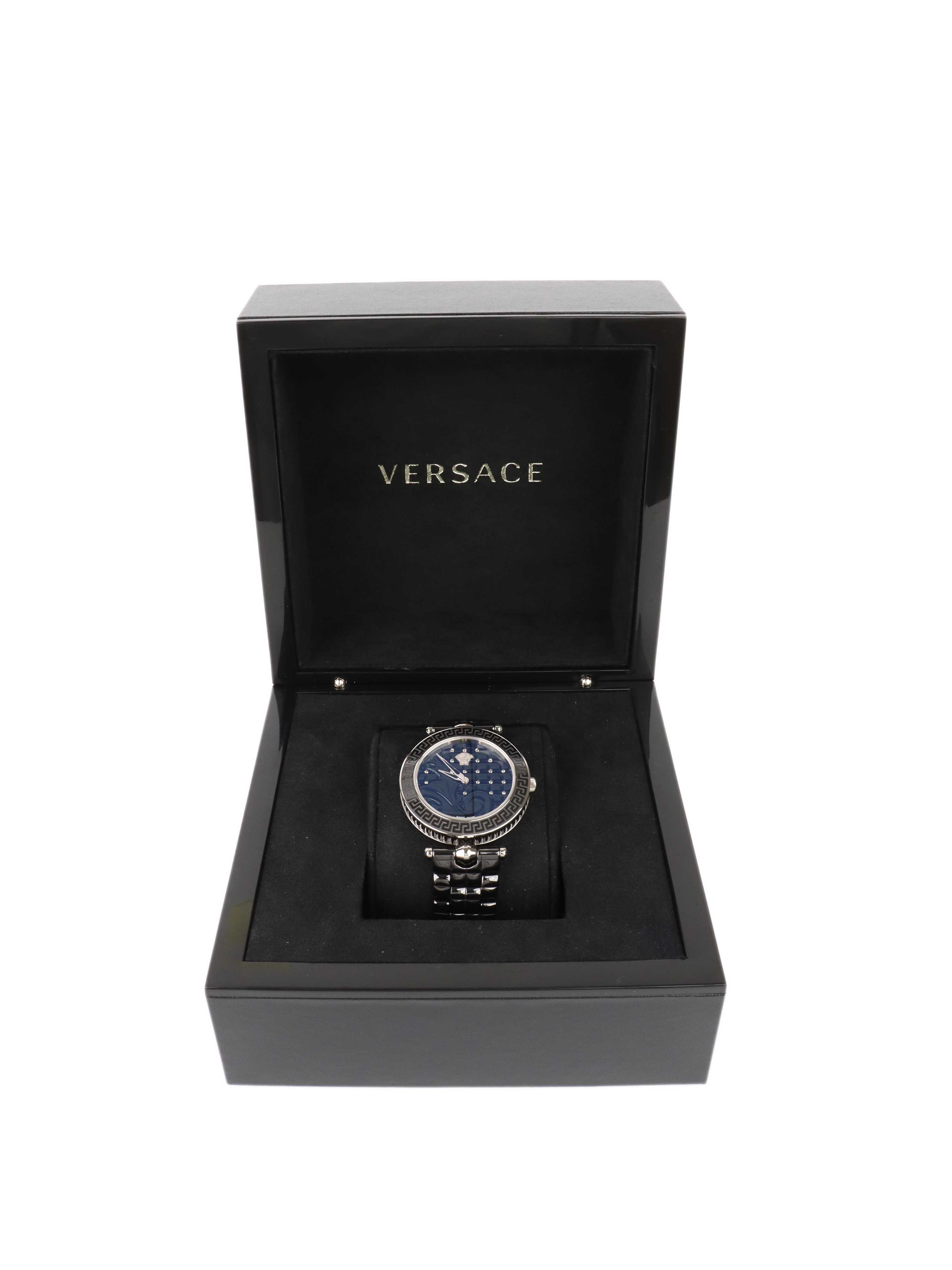 Versace Navy Blue Medusa Watch.