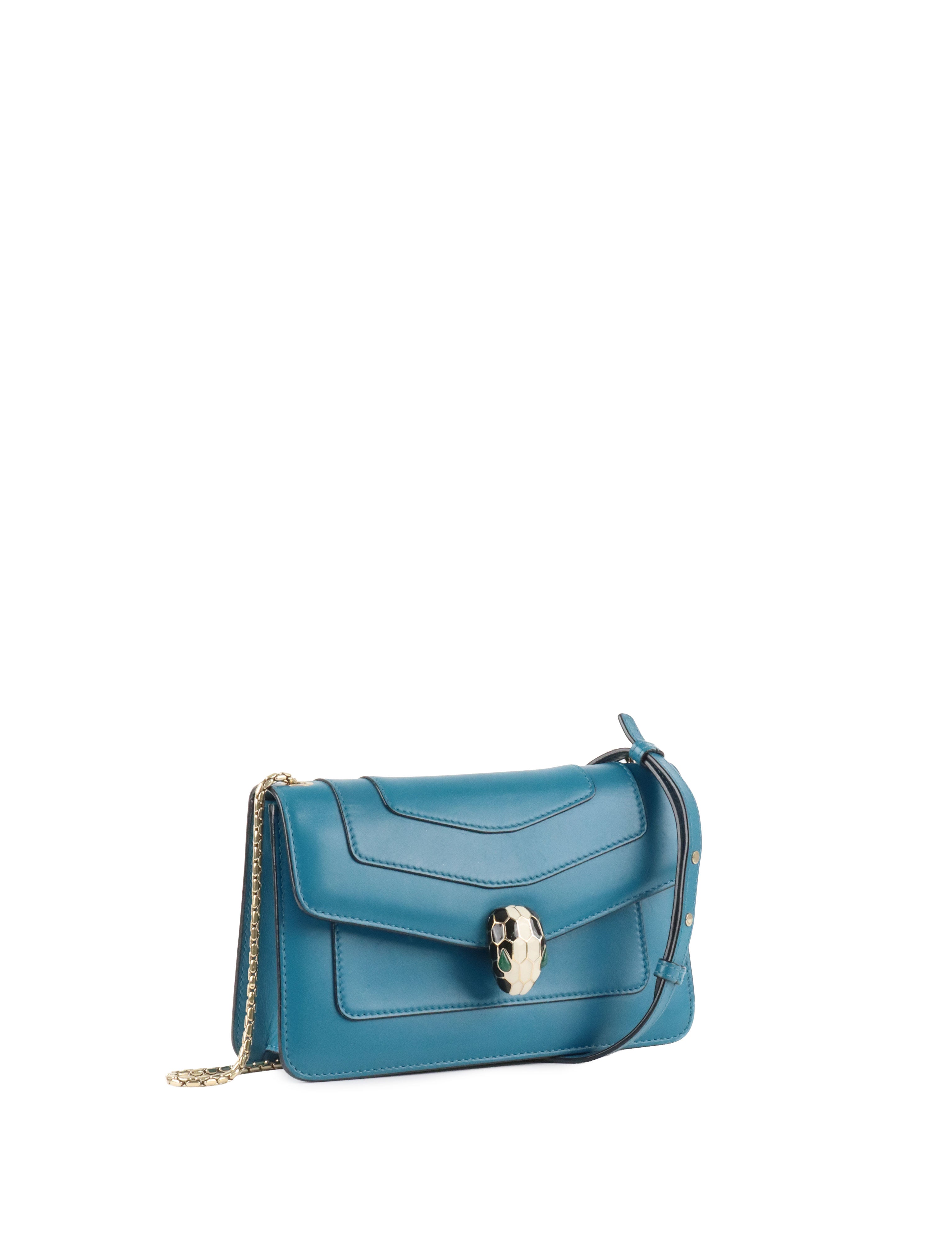 Bvlgari Blue Serpenti Forever Chain Pochette.