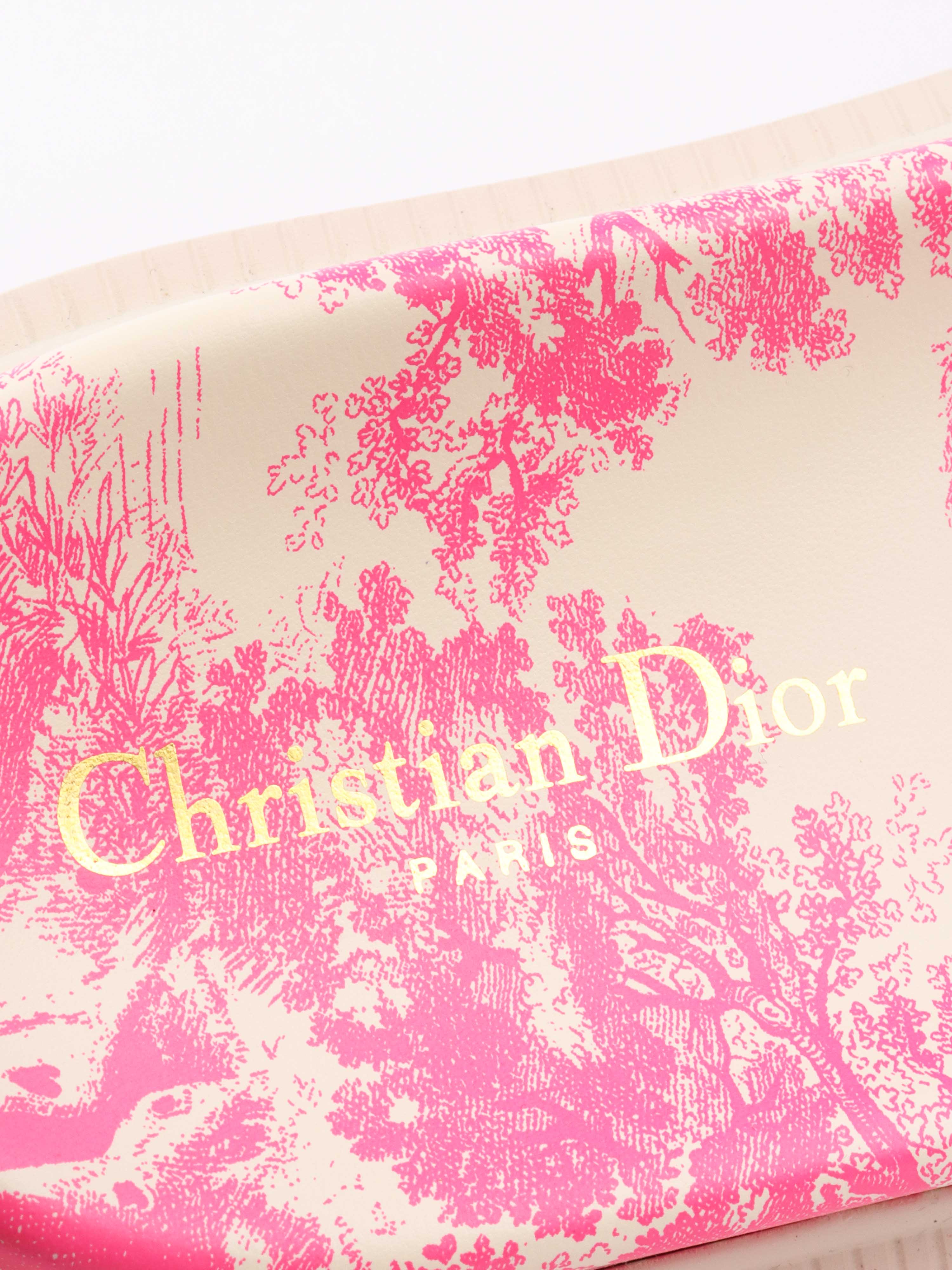 Dior Dway Rubber Slides in White & Fluro Pink.