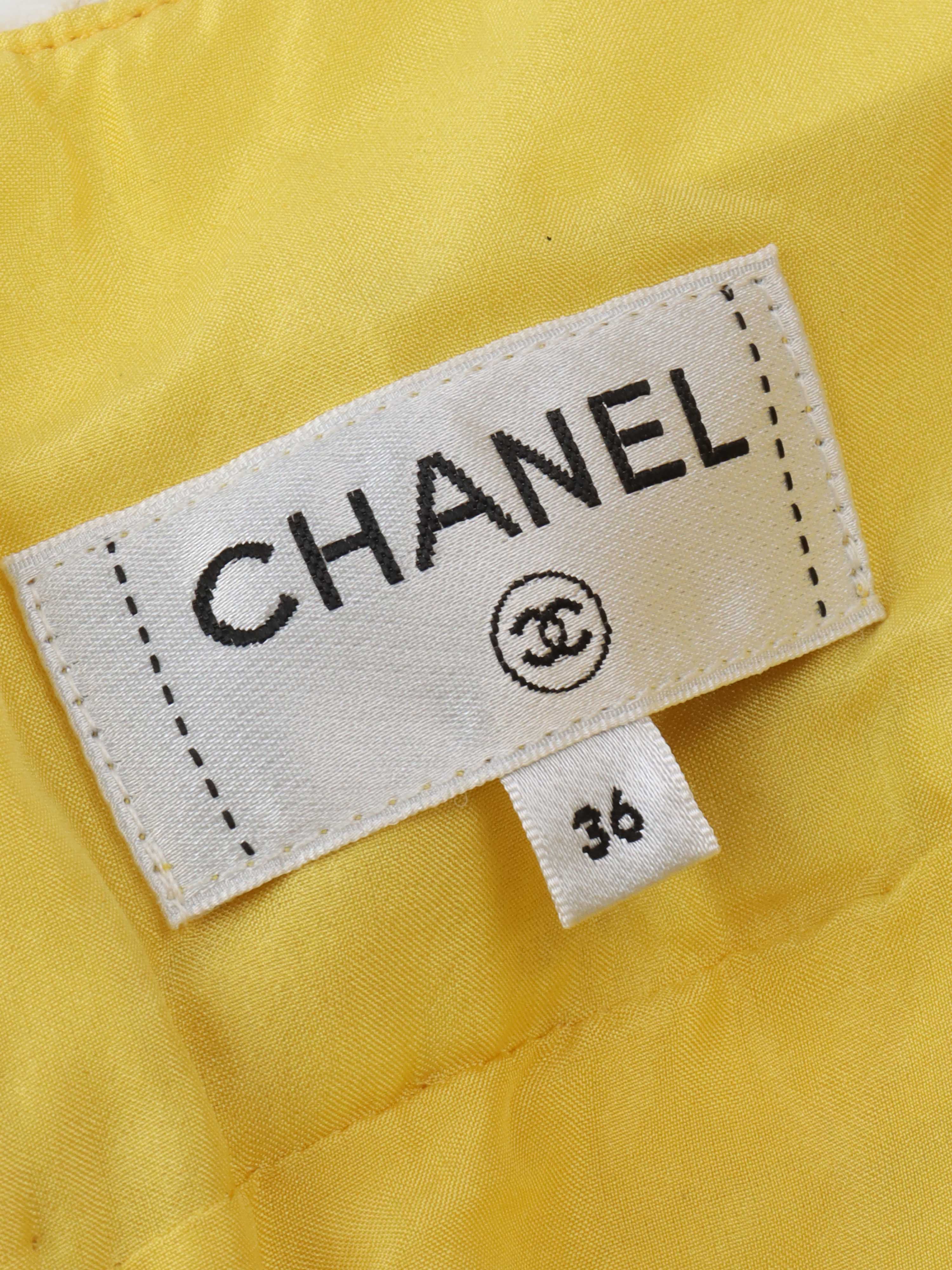 Chanel Yellow Tweed Mini Skirt.