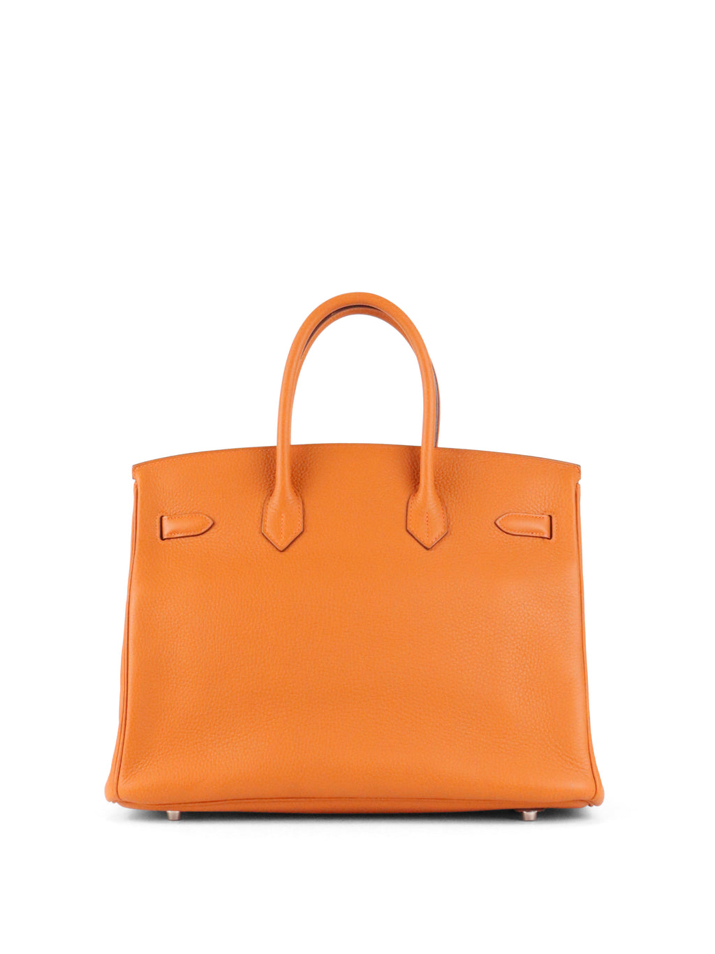 Hermes Birkin 35 Orange H Clemence Leather Stamp J Square