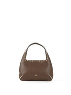 Valentino Brown Rockstud Hobo Bag