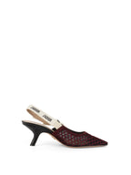 Dior Burgundy Mesh J'Adior Slingback Sandal