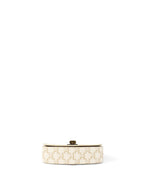 Celine White/Tan Triomphe Tabou Clutch with Strap