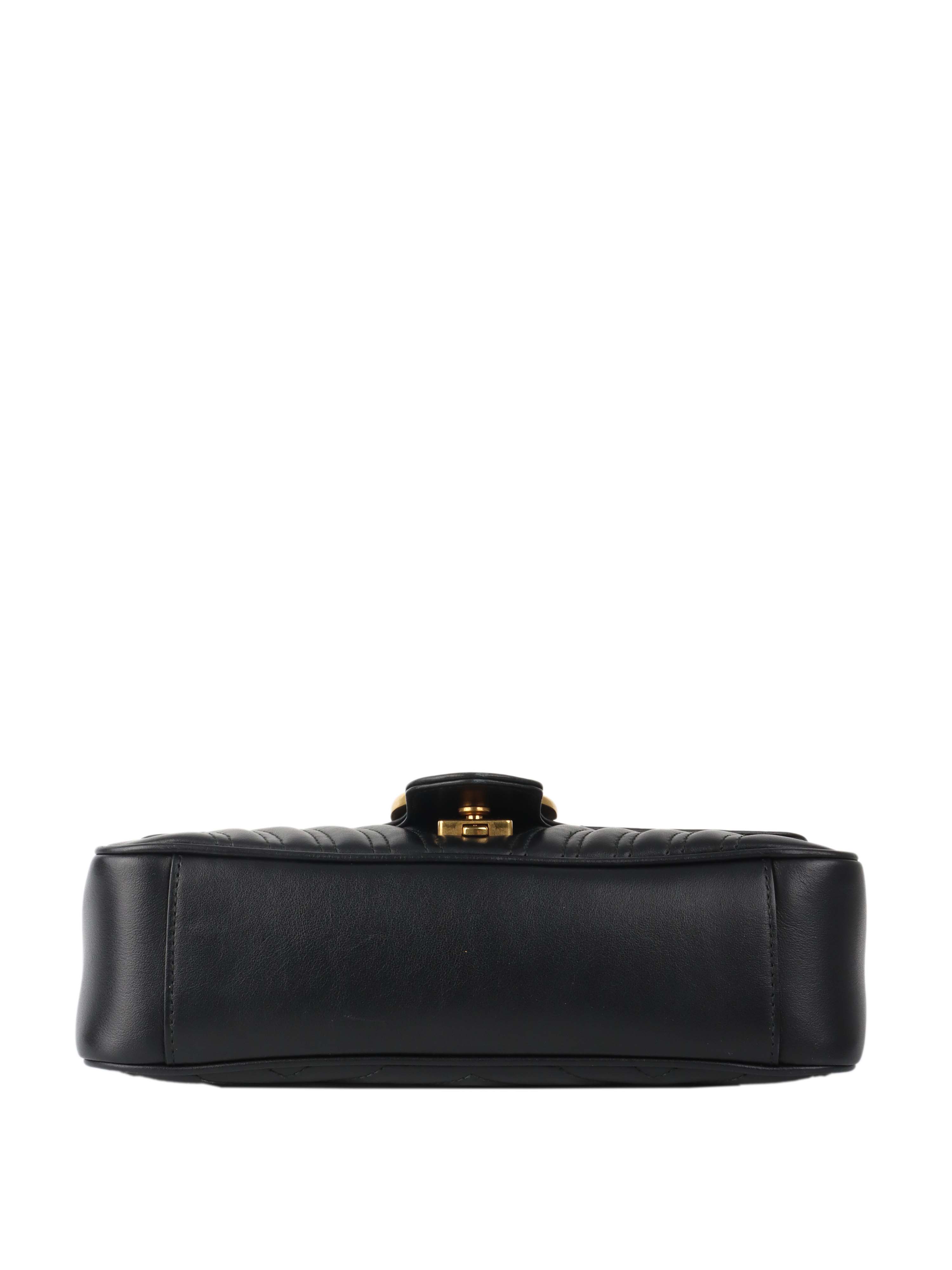 Gucci Black Small Marmont Shoulder Bag.