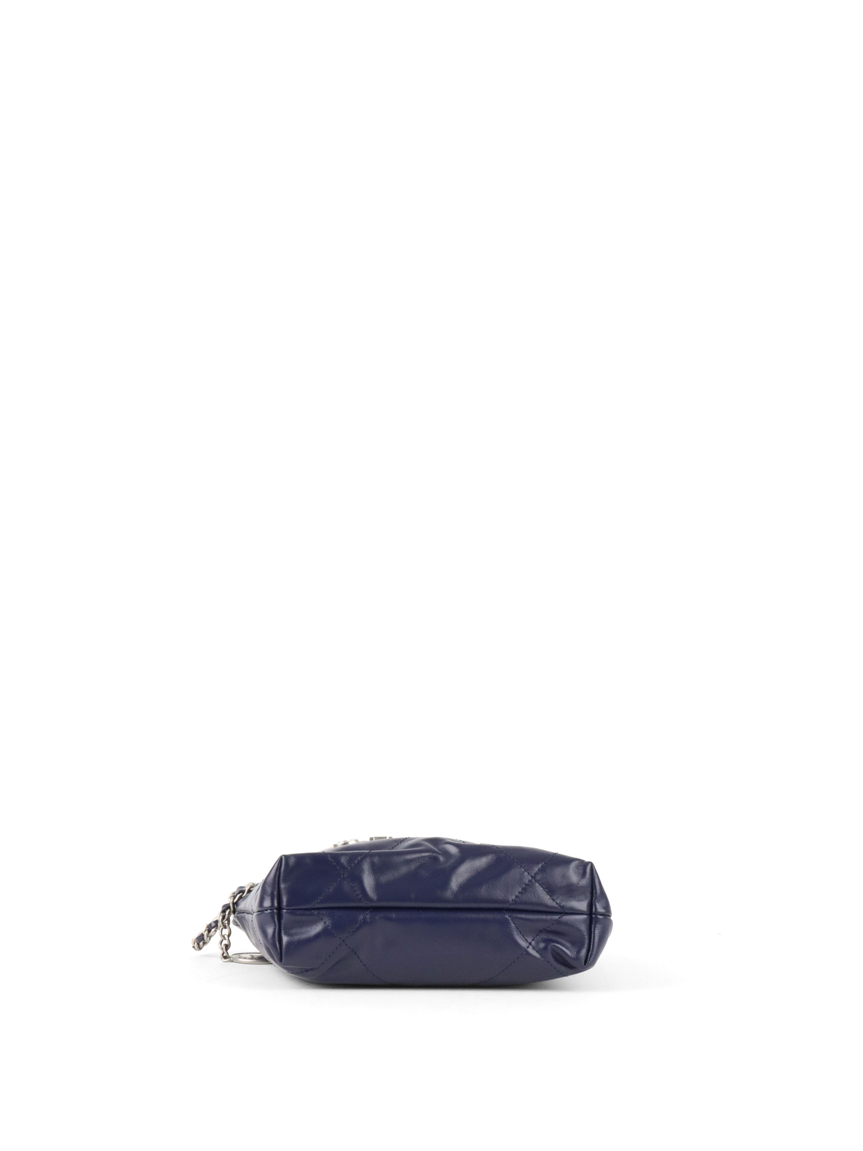 Chanel Mini 22 Navy Shiny Calfskin Quilted Bag
