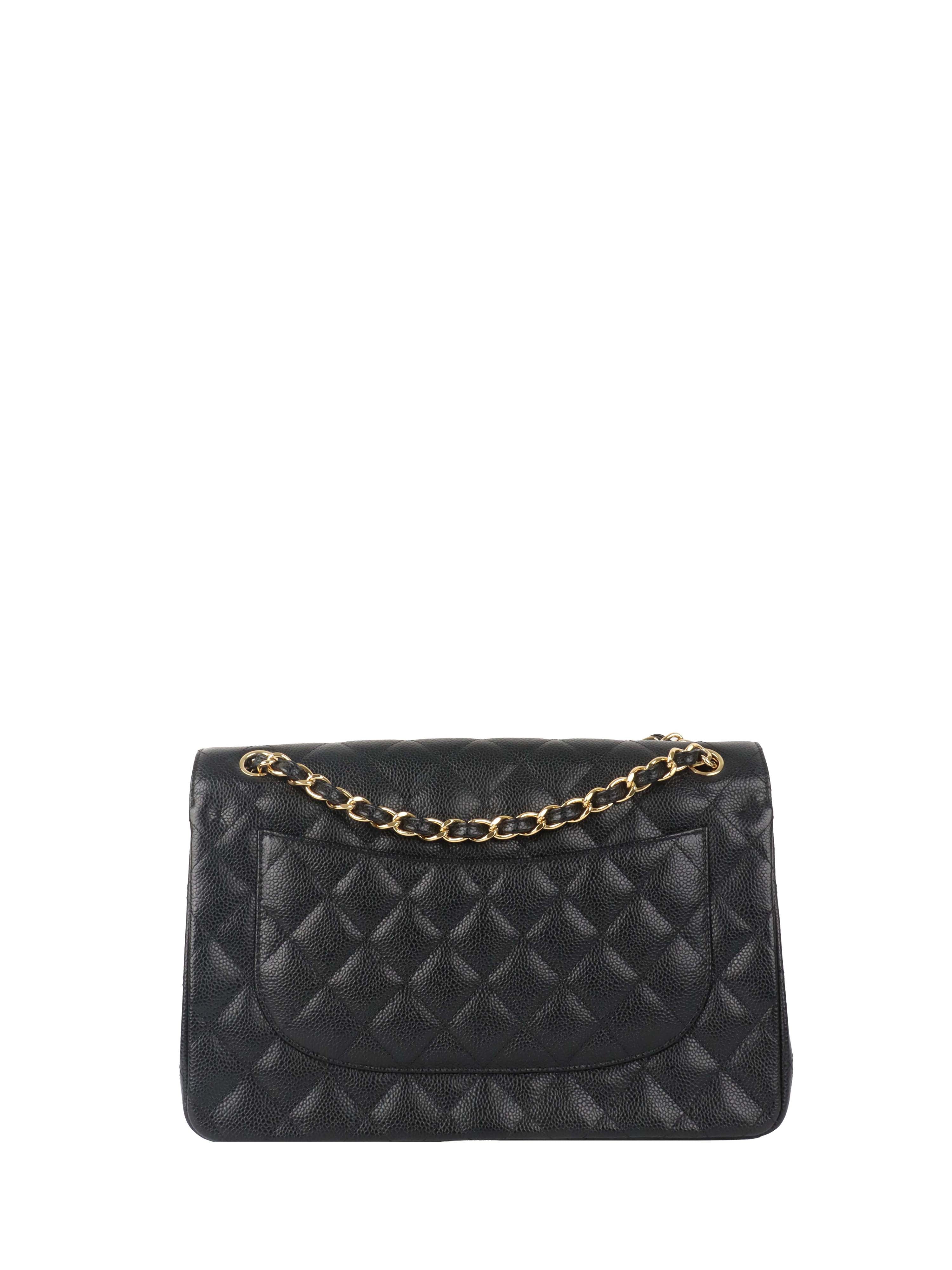Chanel Classic Jumbo Black Caviar GHW.