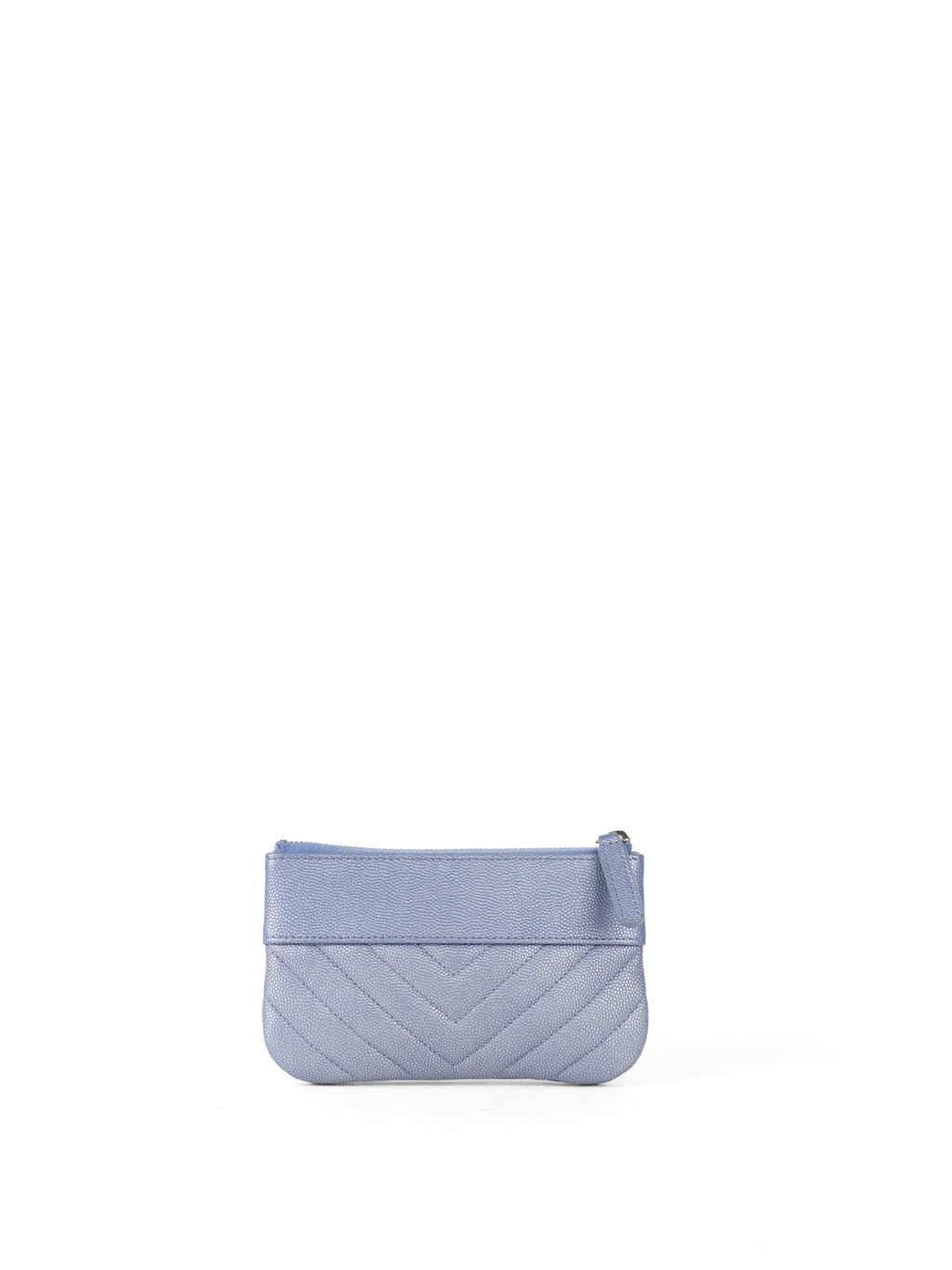 Chanel 19P Iridescent Blue Chevron Pouch