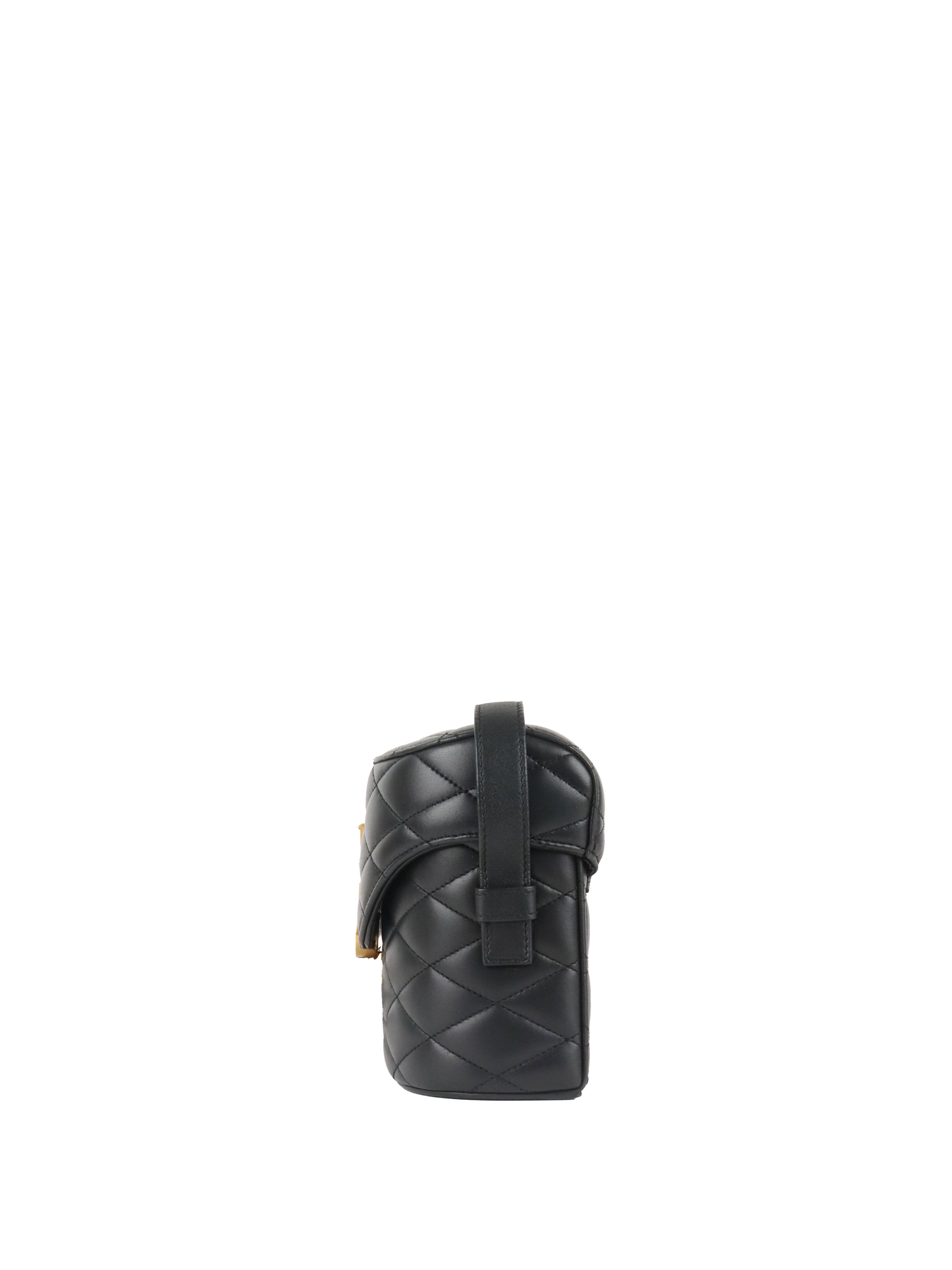 Saint Laurent  Black Quilted Lambskin June Box Shoulder Bag.
