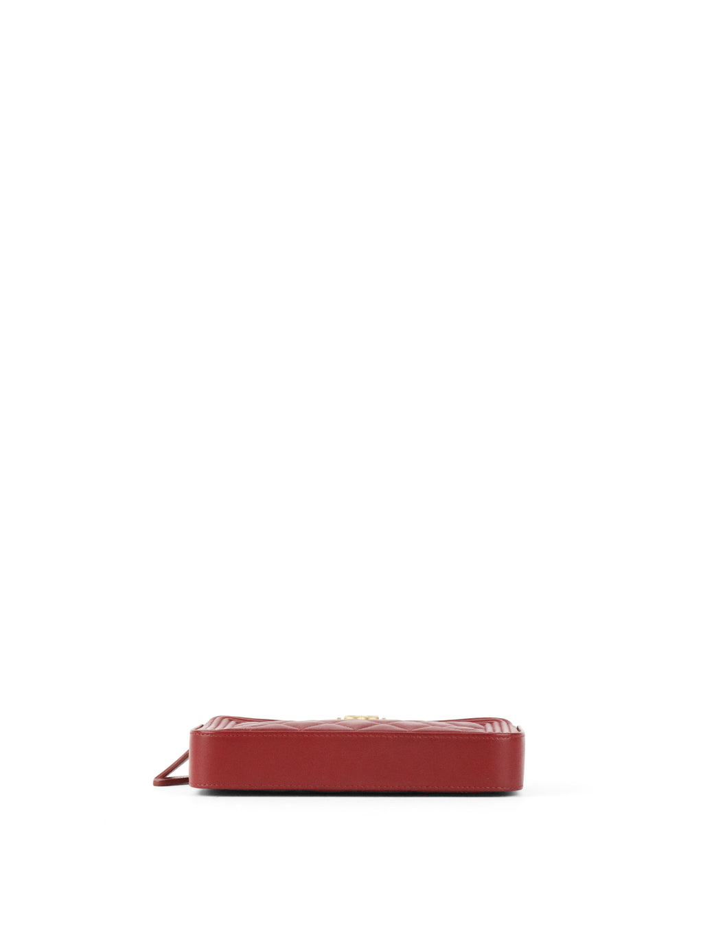 Chanel Burgundy Lambskin Double Zip Wallet on Chain