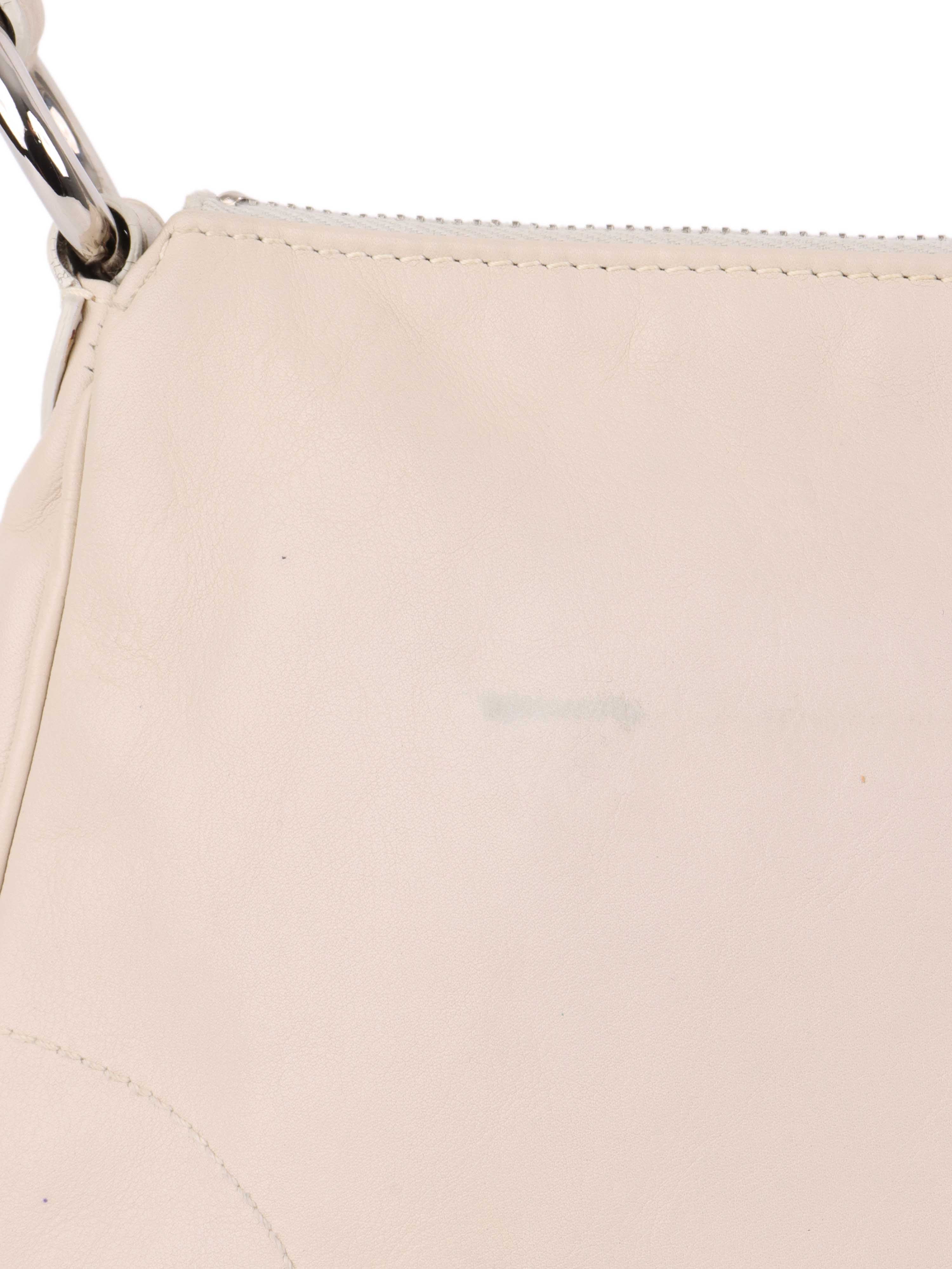Dior White Leather Shoulder Bag.