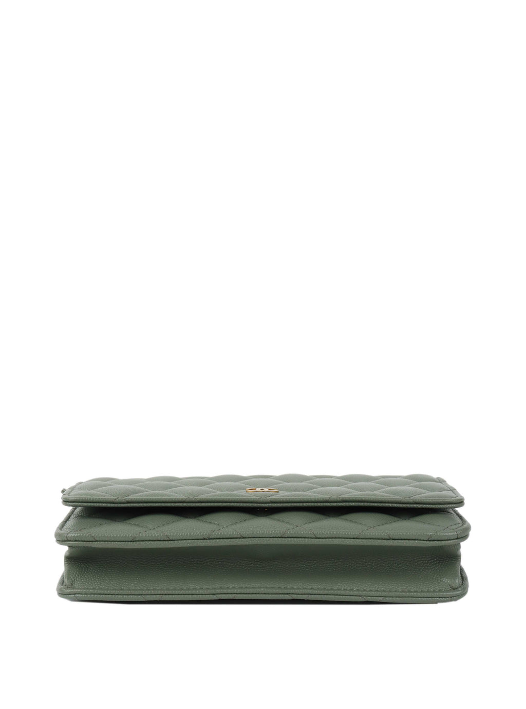 Chanel Green Iridescent Caviar Wallet on Chain.