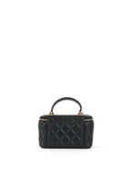 Chanel Black Lambskin Vanity Case with Handle LGHW