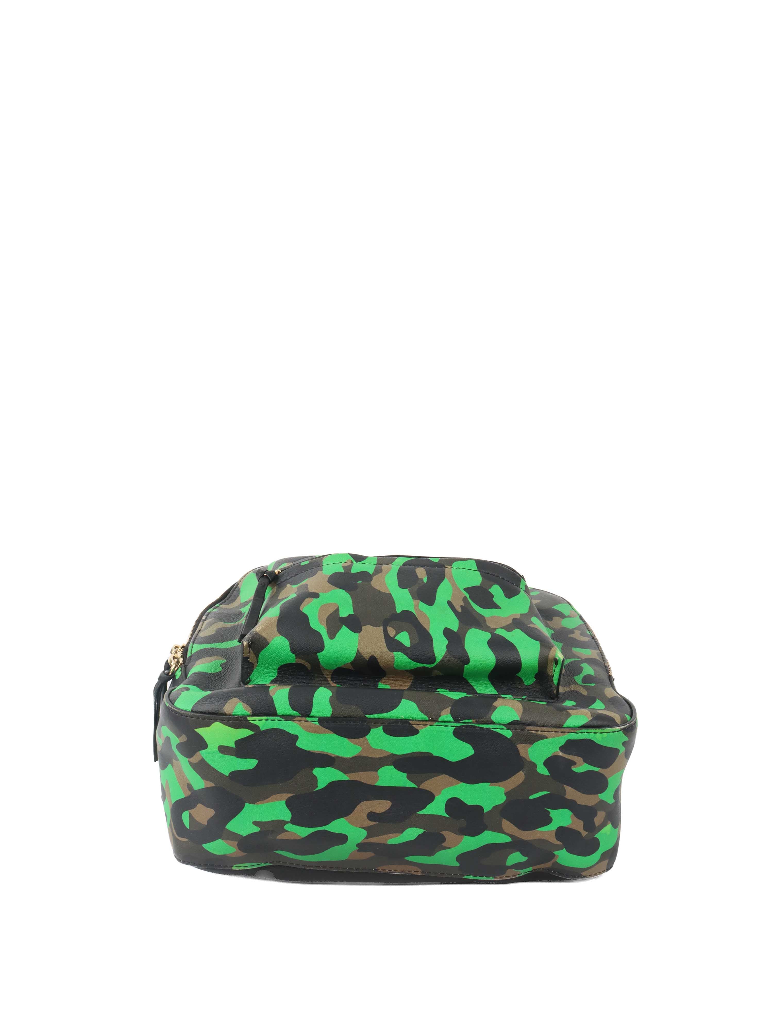 Versace Black and Green Medusa Backpack