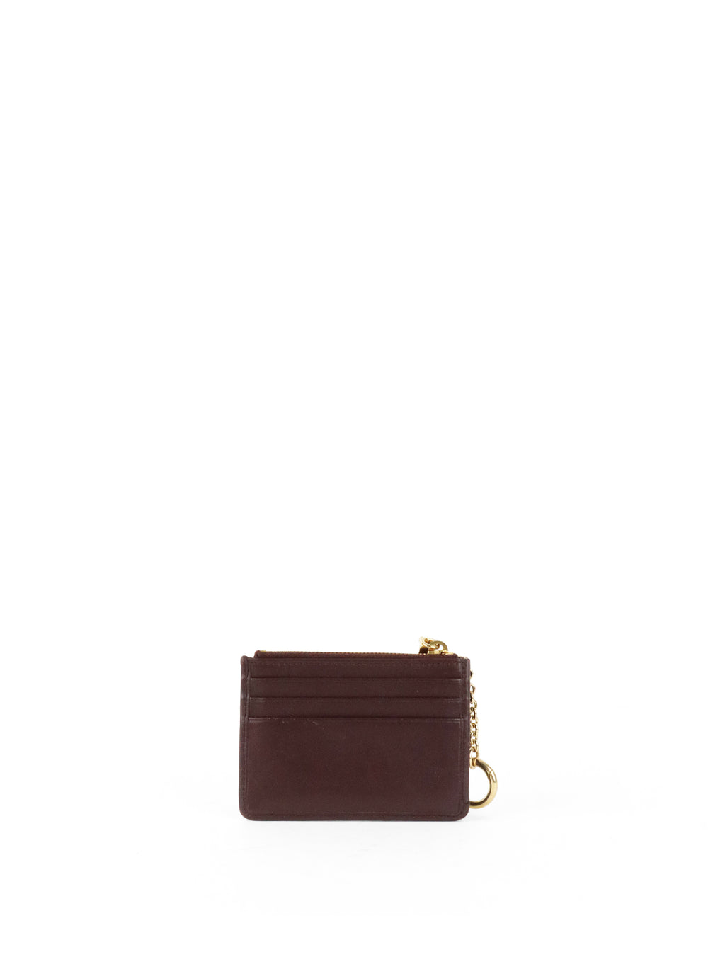 Miu Miu Dark Brown Matelassé Leather Zip Card Holder