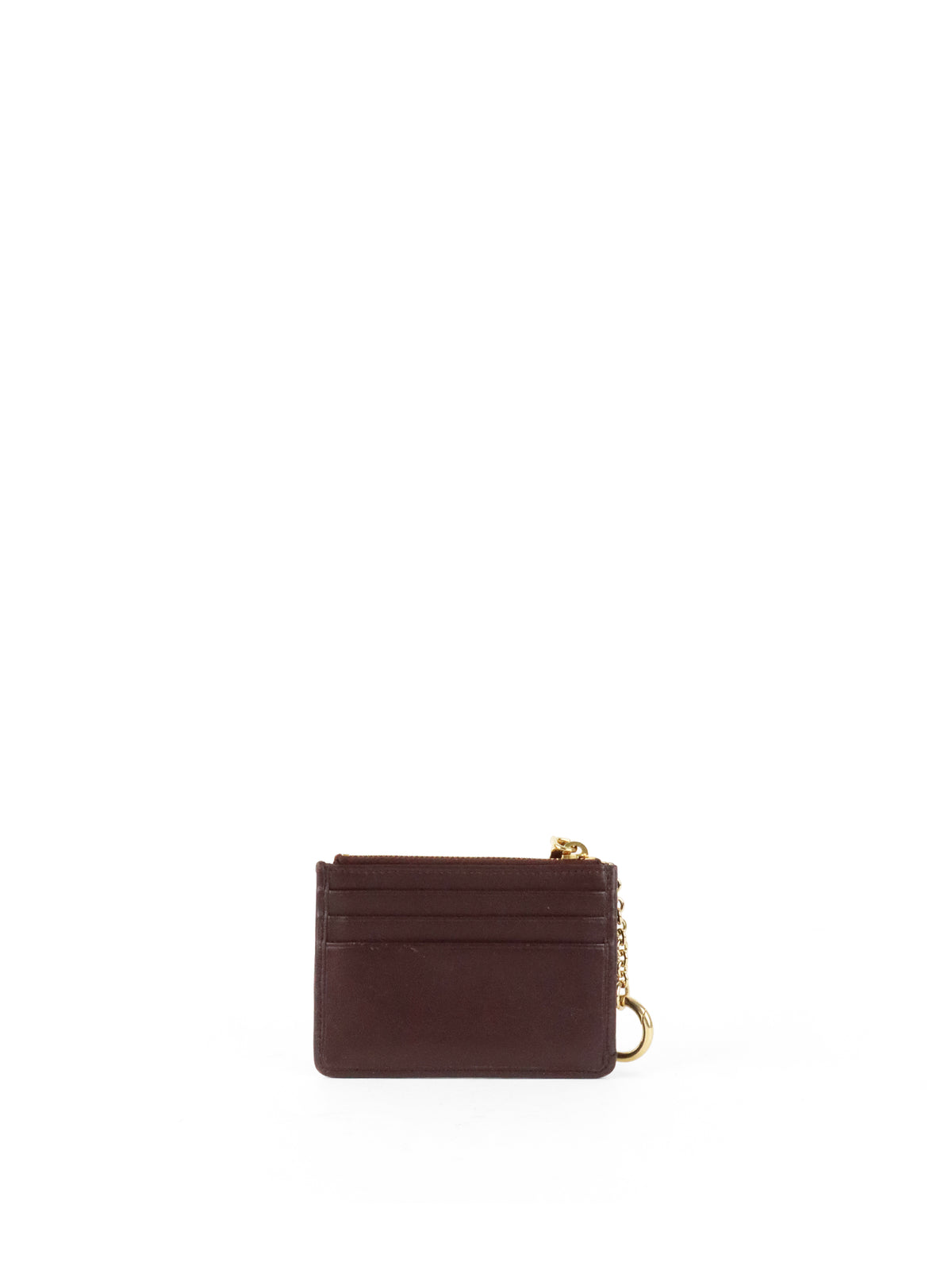 Miu Miu Dark Brown Matelassé Leather Zip Card Holder