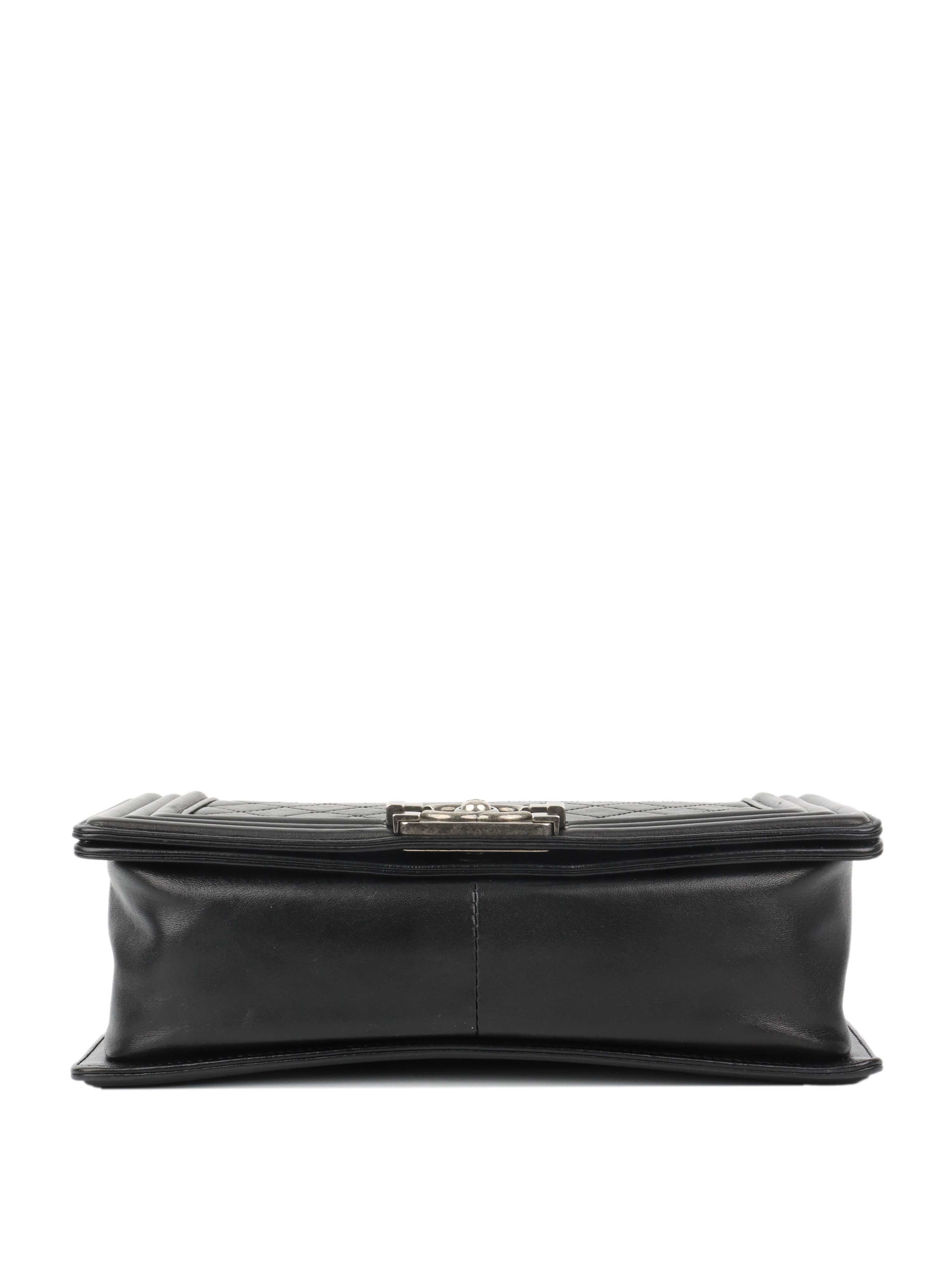 Chanel Black Medium Lambskin Boy Bag.