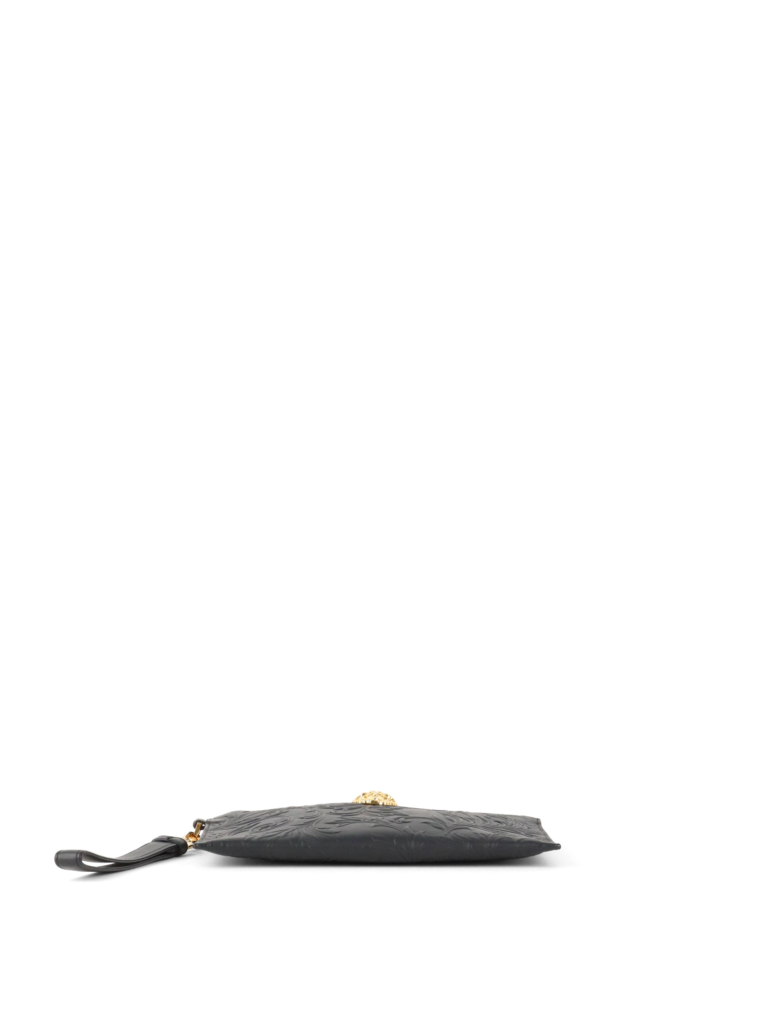 Versace Black Medusa Floral Clutch