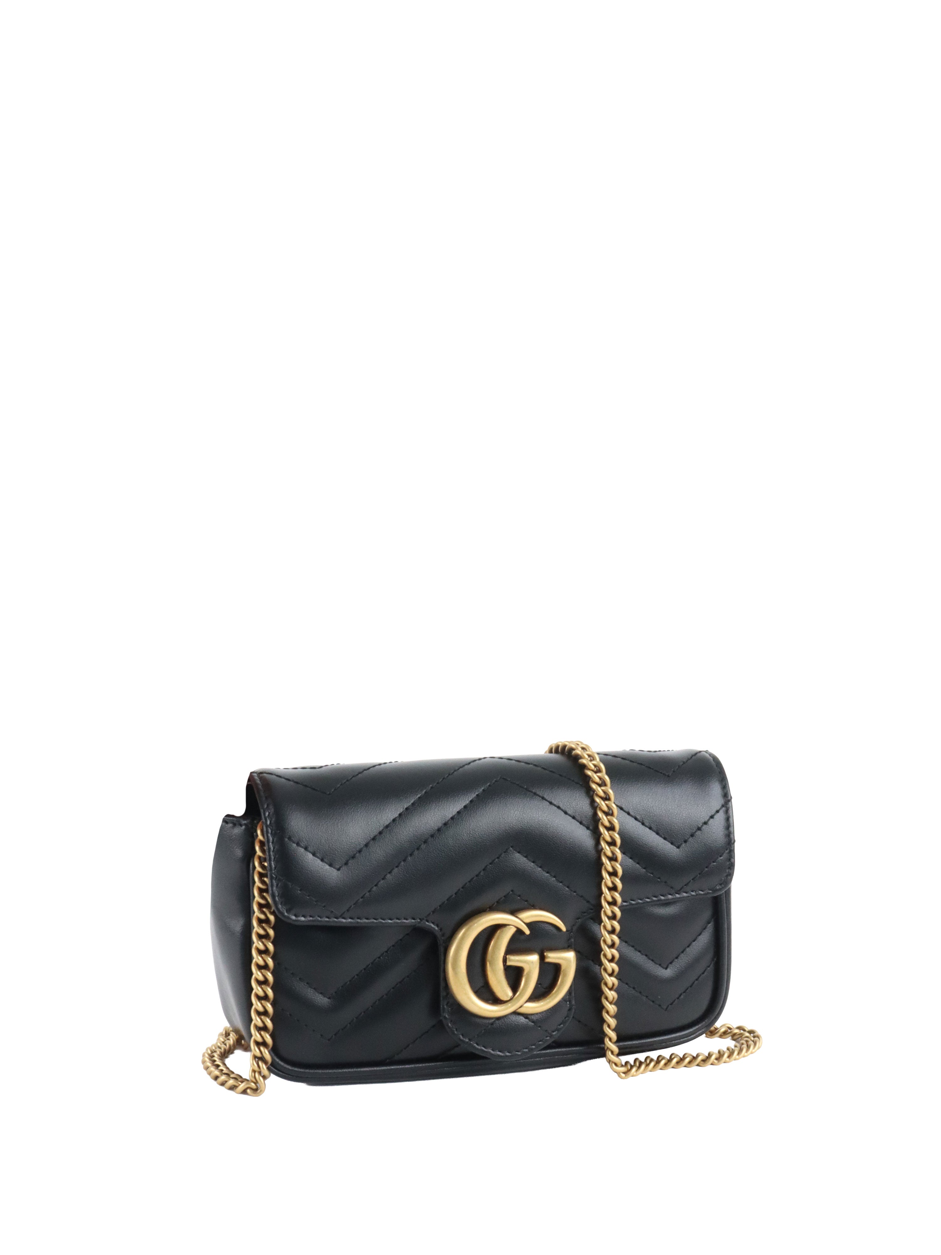 Gucci Super Mini Black Marmont Bag.