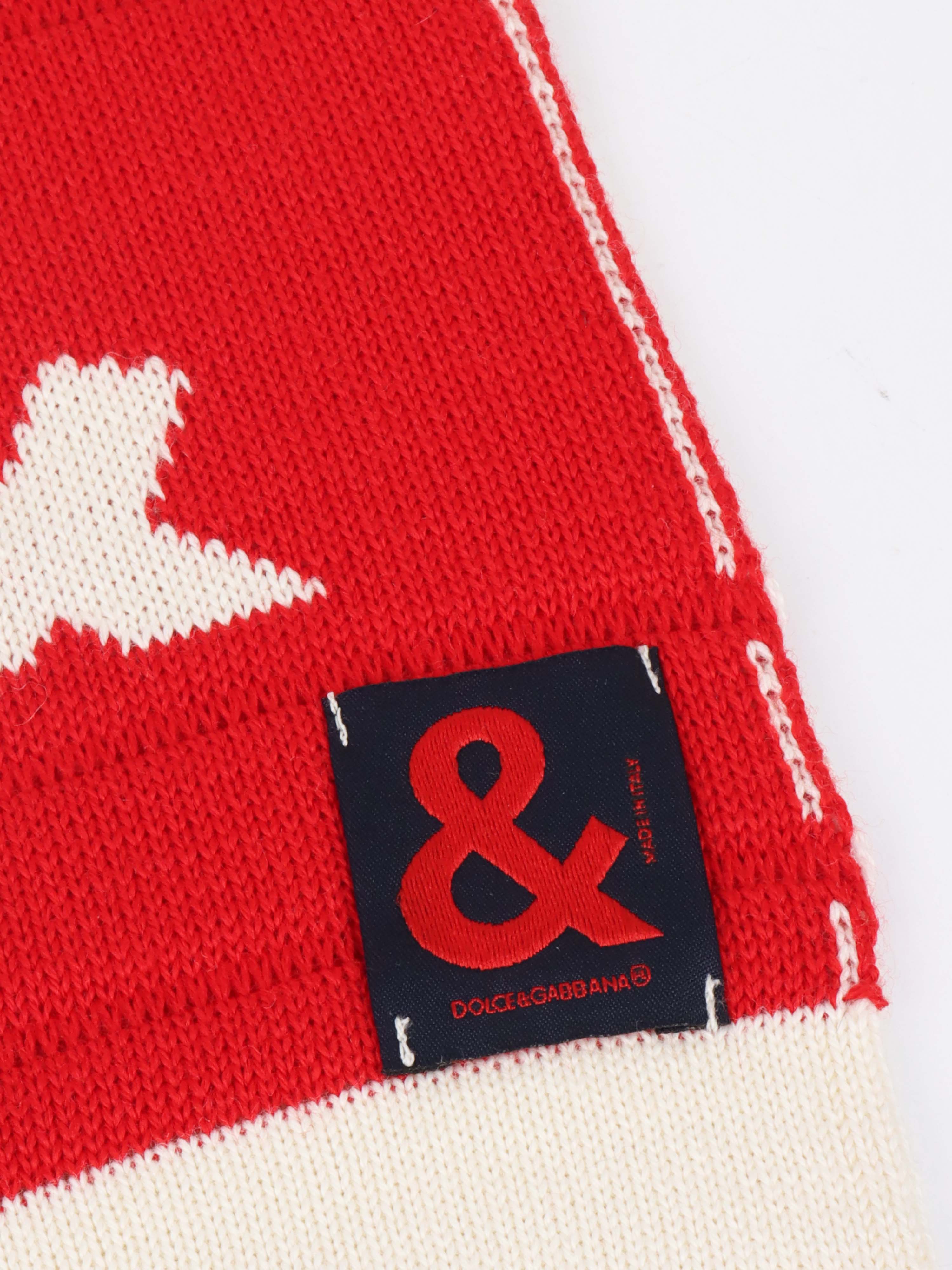 Dolce & Gabbana Red and White Scarf