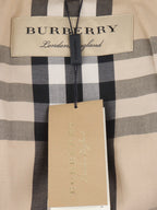Burberry Tan Trench Coat with Leather Sleeve Straps.